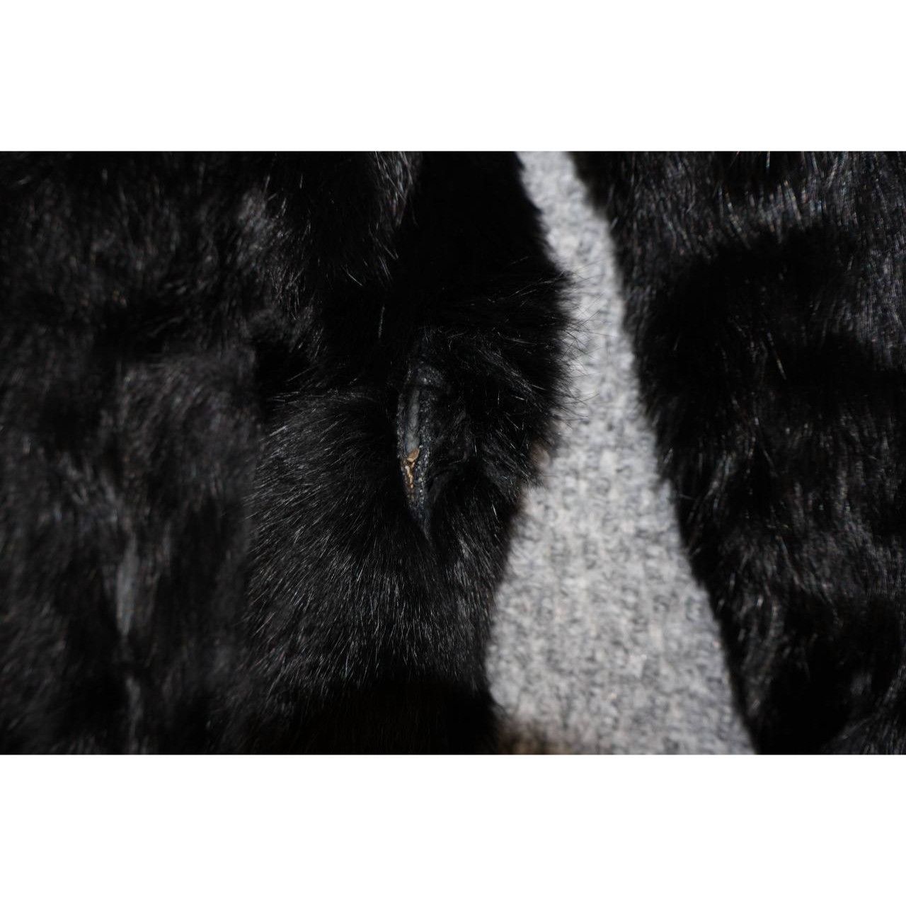 Vintage Vintage Sergio Valente Rabbit Fur Coat Black Overcoat Size L / US 10 / IT 46 - 6 Thumbnail