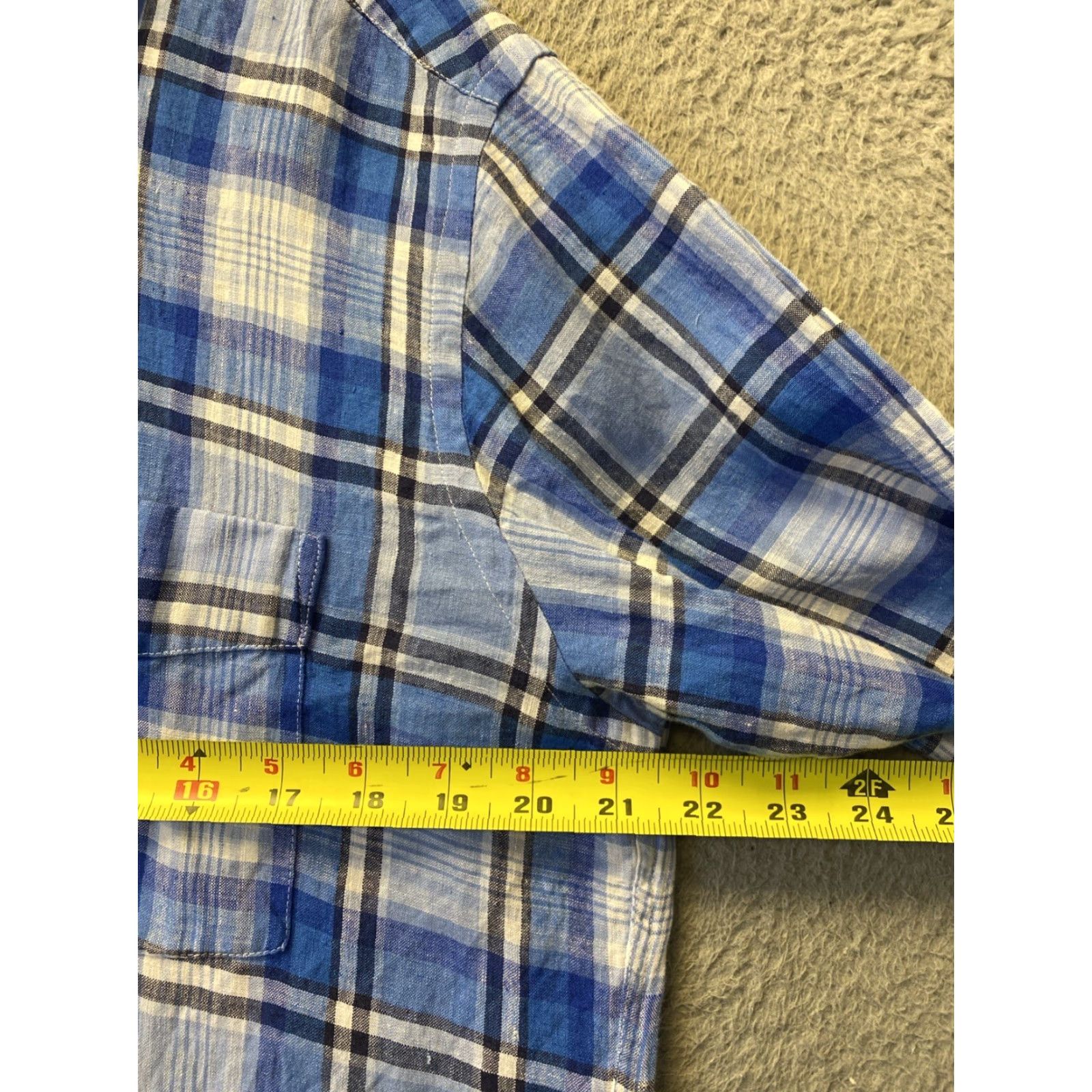 Faconnable Façonnable 100% Linen Button-Up Shirt Men's M Classic Blue Long Sleeve Casual Business Designer Size US M / EU 48-50 / 2 - 7 Thumbnail
