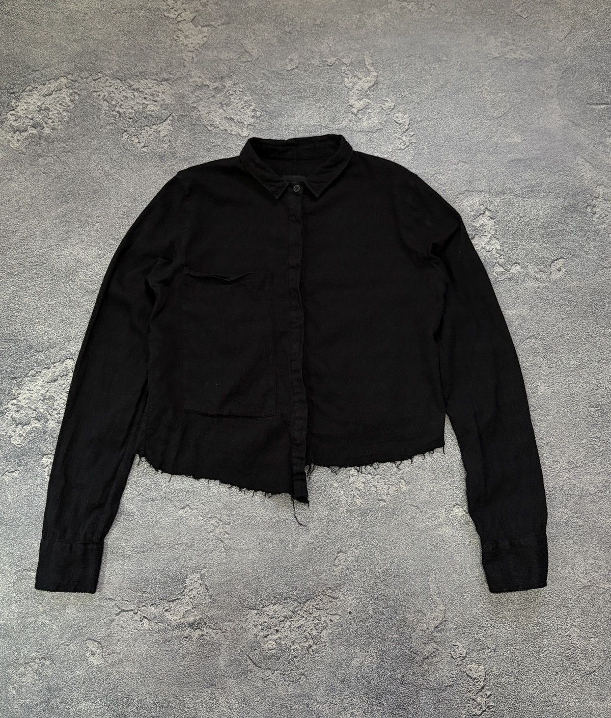 Thom Krom Thom Krom Black Asymmetric Distressed Hem Shirt L Size L / US 10 / IT 46 - 1 Thumbnail