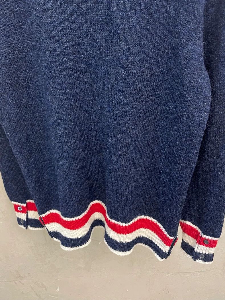 Thom Browne Thom browne Dark blue hem stripe round-neck wool cardigan j Size US XS / EU 42 / 0 - 5 Thumbnail
