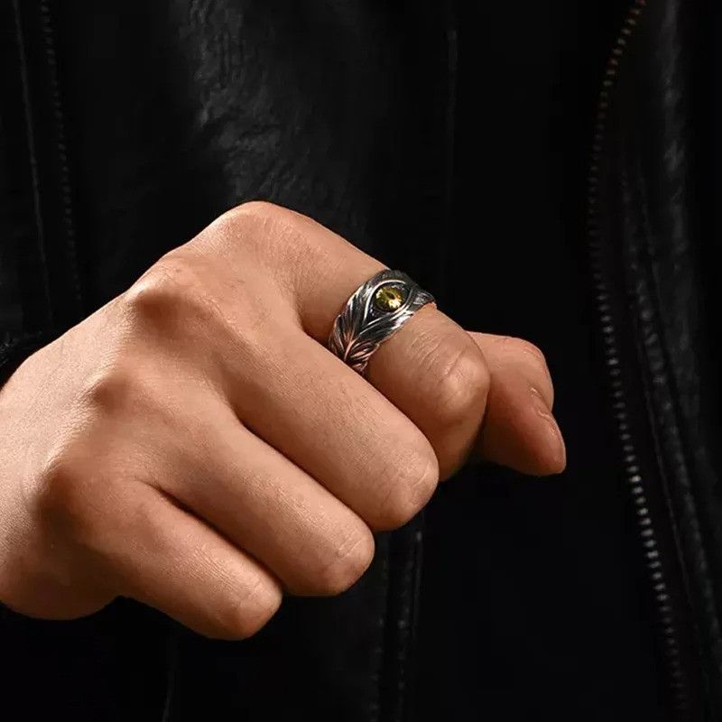 Other Retro Eye Feather Ring Size ONE SIZE - 4 Thumbnail