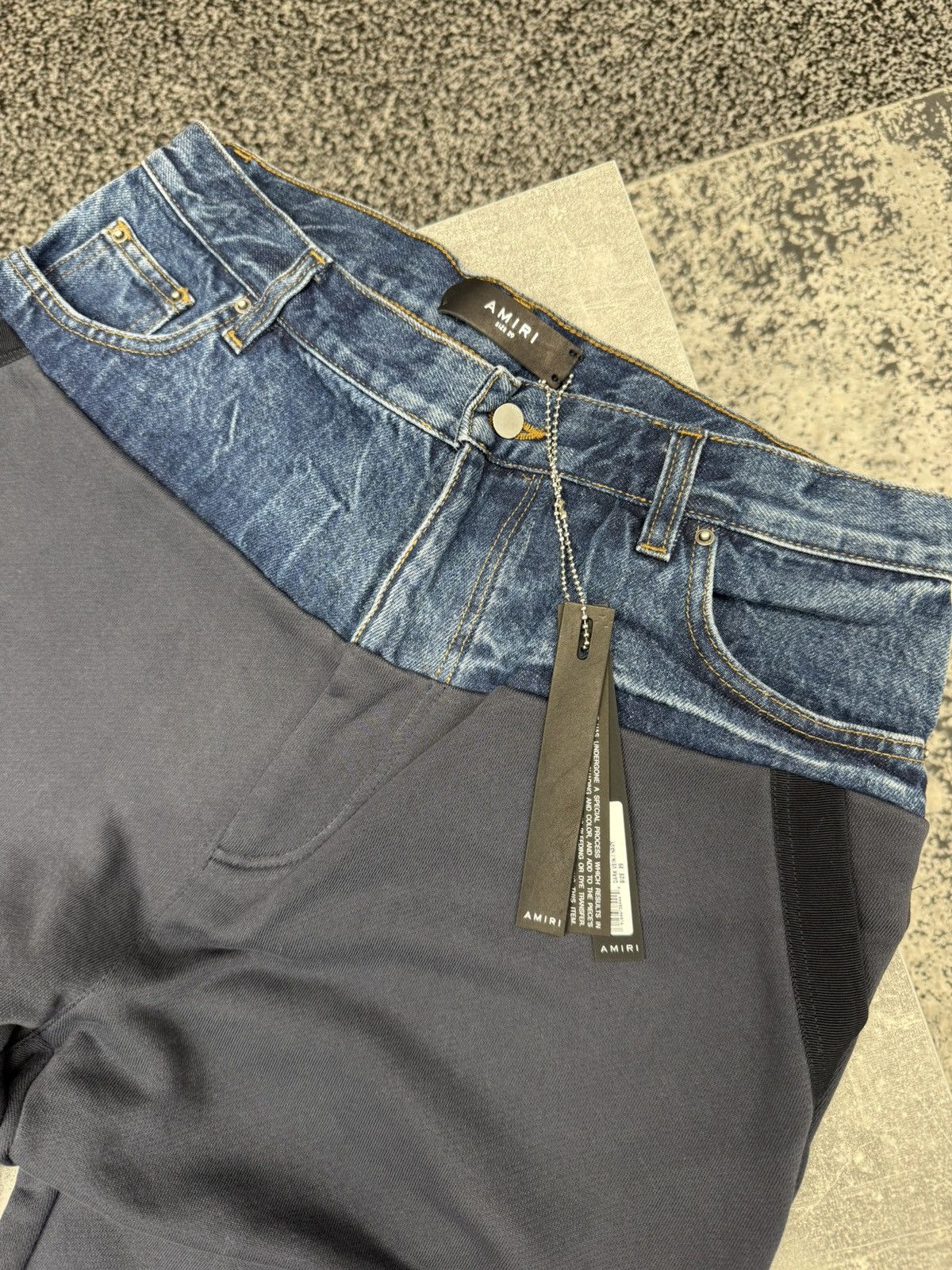 Amiri Hybrid Sweatpants Dark Vein / Navy. BNWT. Size W29 Size 29" - 2 Thumbnail
