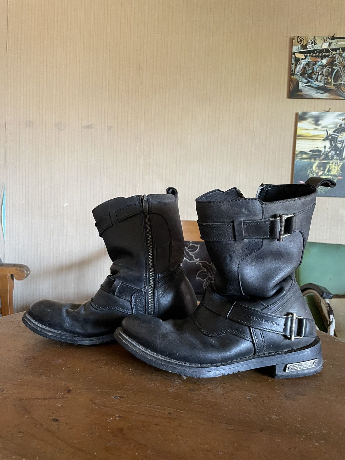 Harley Davidson × Leather × Vintage Harley Davidson Leather Upper Balance motor cycles Size US 8 / EU 41 - 12 Thumbnail