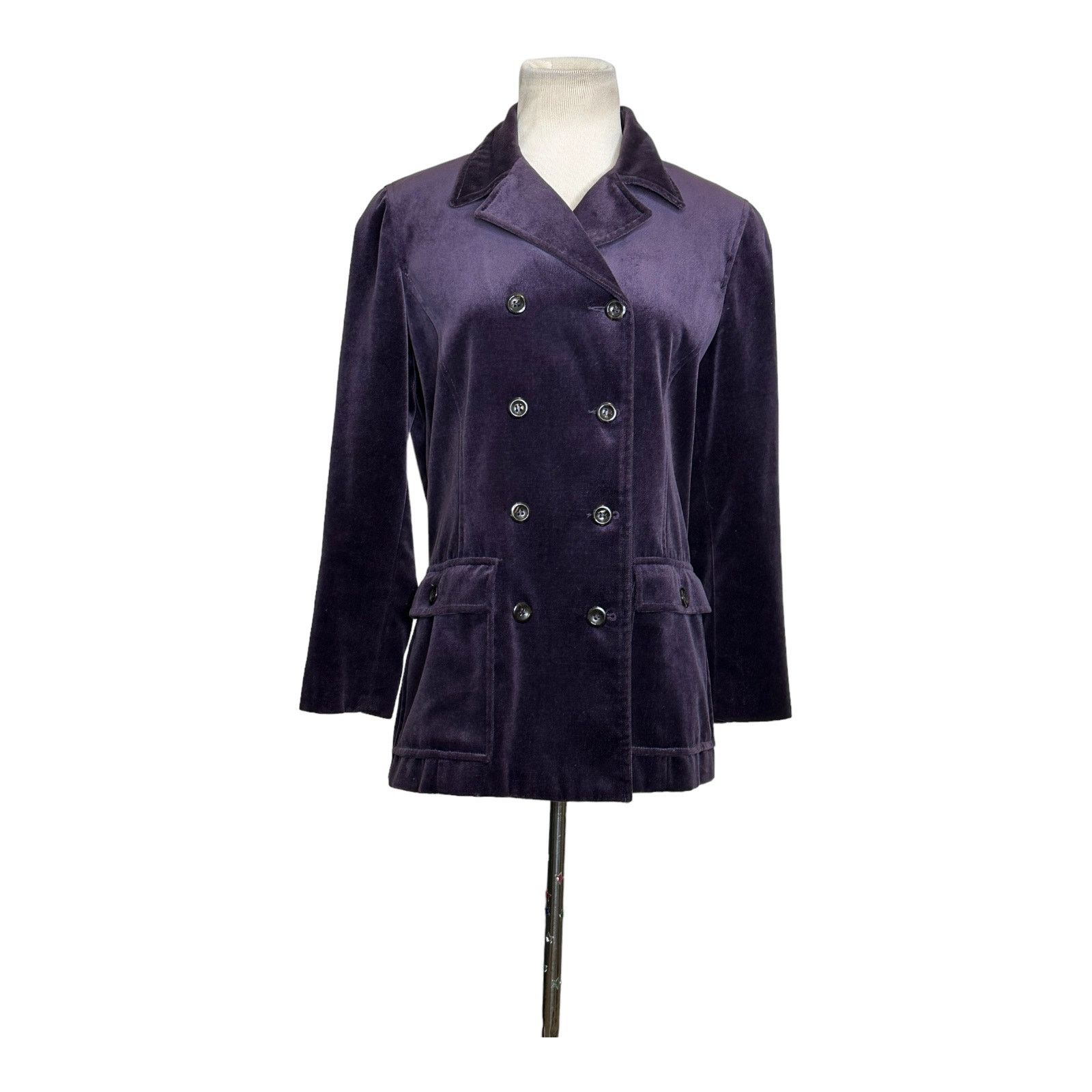 Liz Claiborne Liz Claiborne Velvet Double Breasted Blazer Jacket Size SP Size S / US 4 / IT 40 - 10 Thumbnail