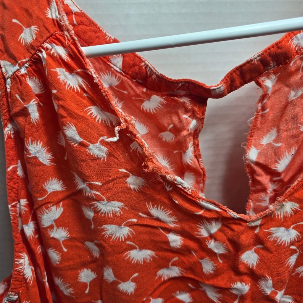 Old Navy Women's Old Navy Orange & White Floral Tank Top XL Size XL / US 12-14 / IT 48-50 - 2 Thumbnail