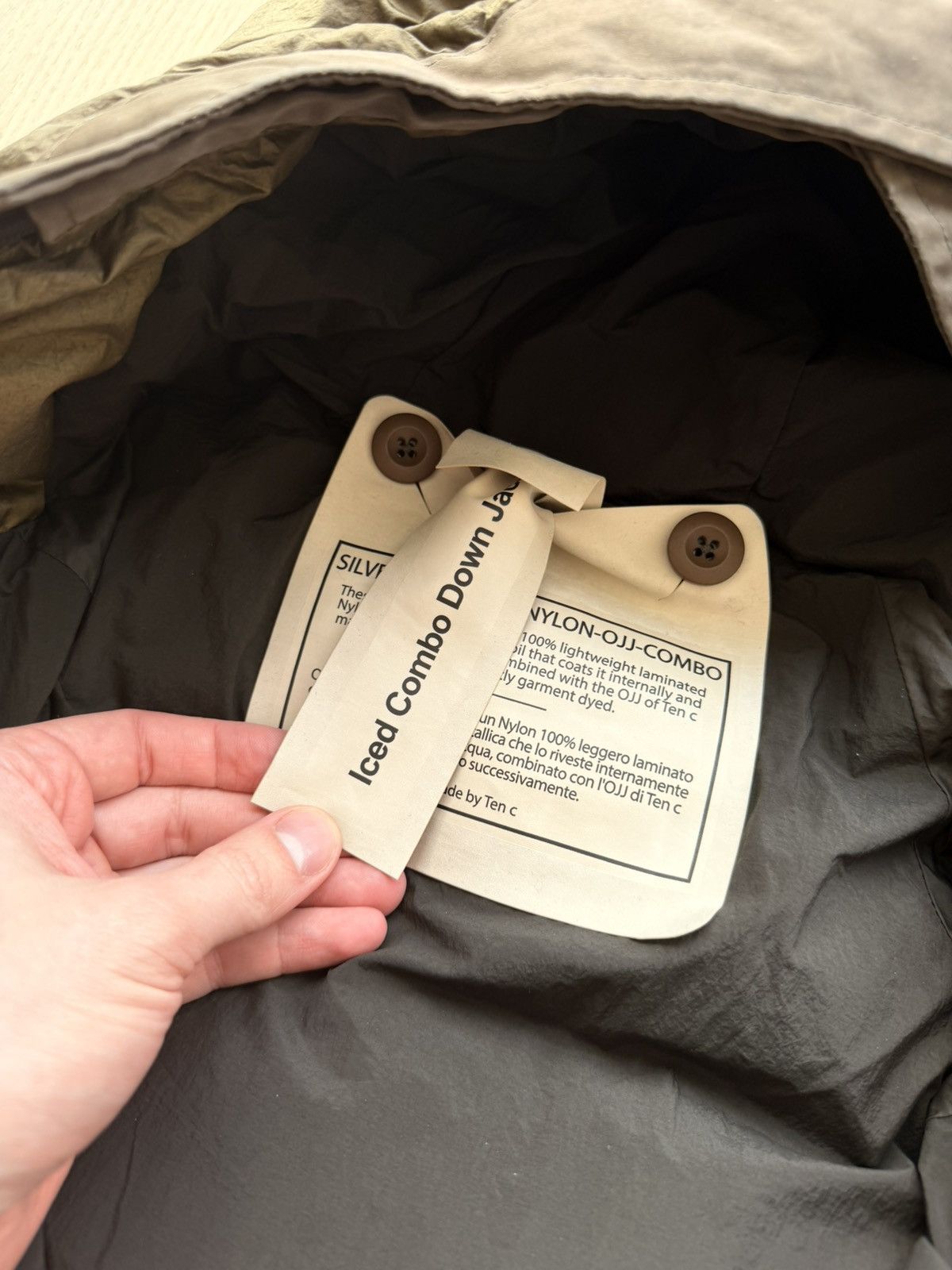 Ten C Ten C Iced Combo Down Jacket Olive 52/XL Size US XL / EU 56 / 4 - 12 Thumbnail