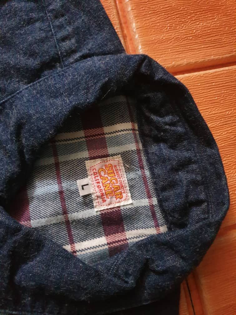 Sugar Cane 💥Sugarcane checkered blue selvedge retro western shirt Size US L / EU 52-54 / 3 - 2 Thumbnail