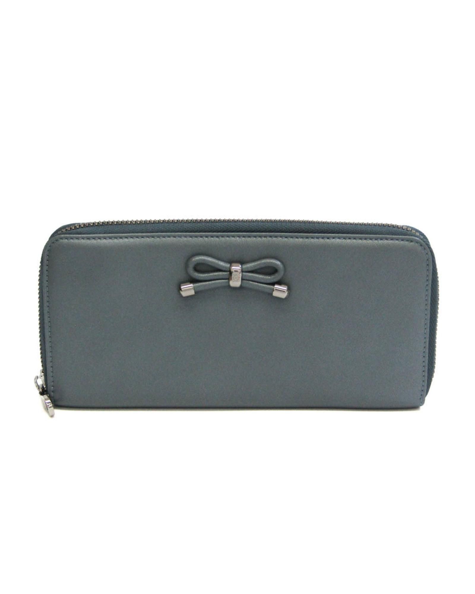 image of Ribbon Motif Long Wallet By Loewe in Grey, Women's