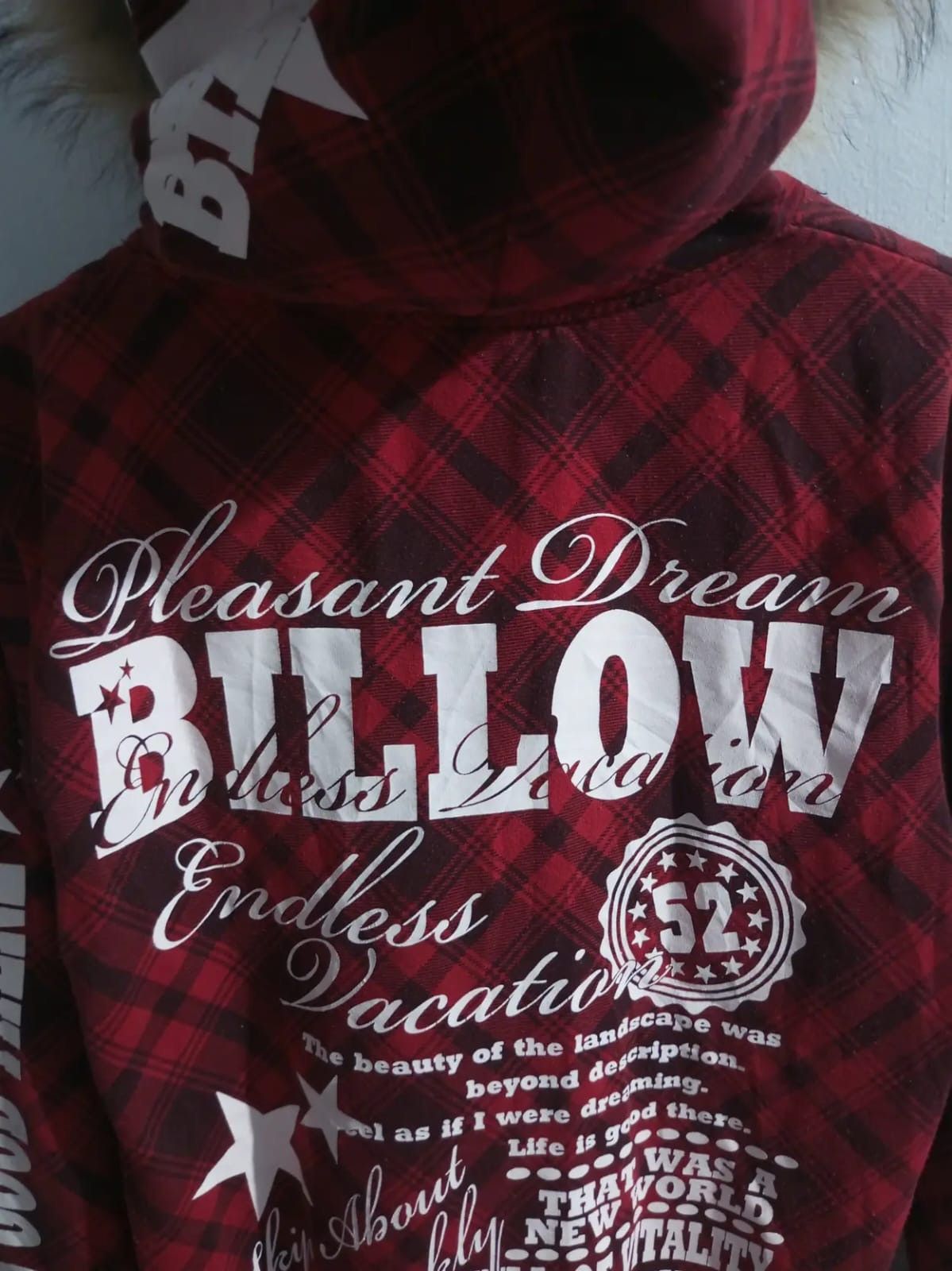 Japanese Brand G-dept tartan spellout fur hoodie Size US M / EU 48-50 / 2 - 8 Thumbnail