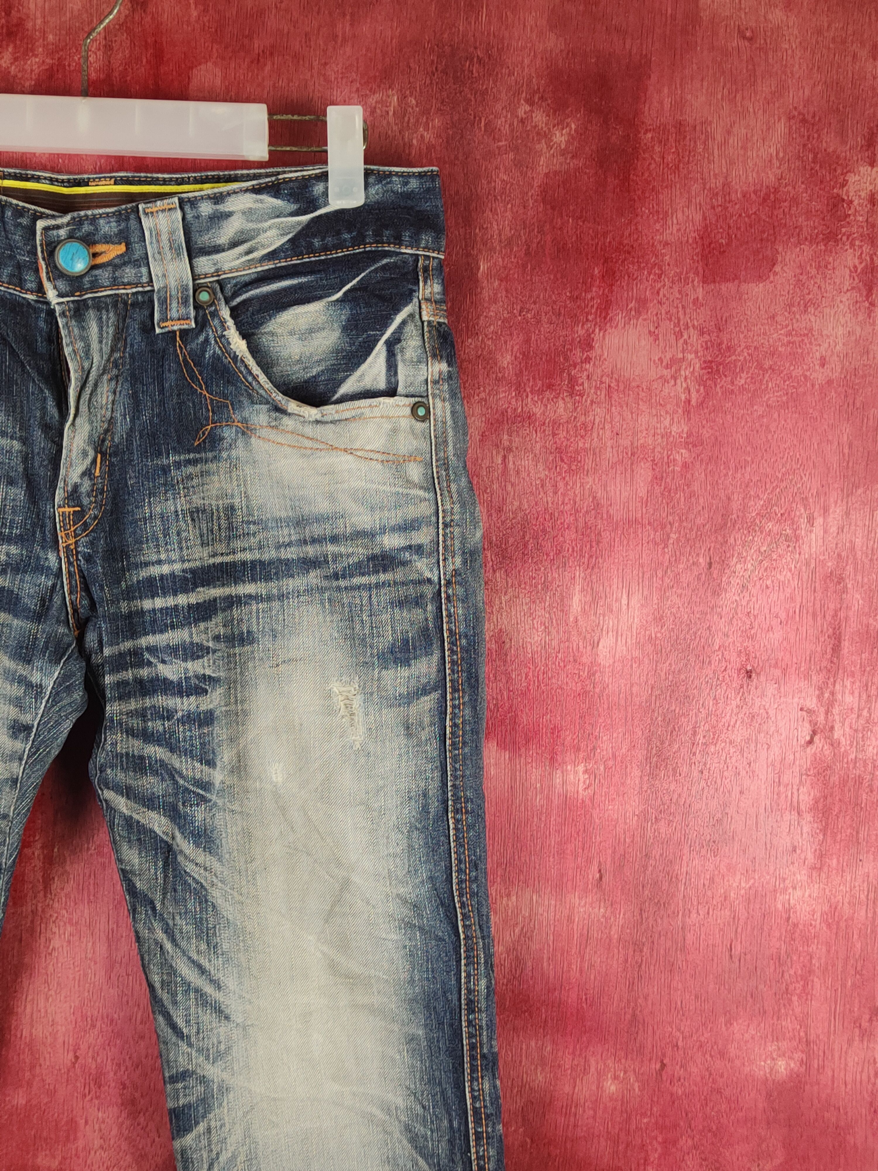 Edwin Edwin Dark Blue Distressed Ripped Jeans #S2367 Size US 29 - 5 Thumbnail