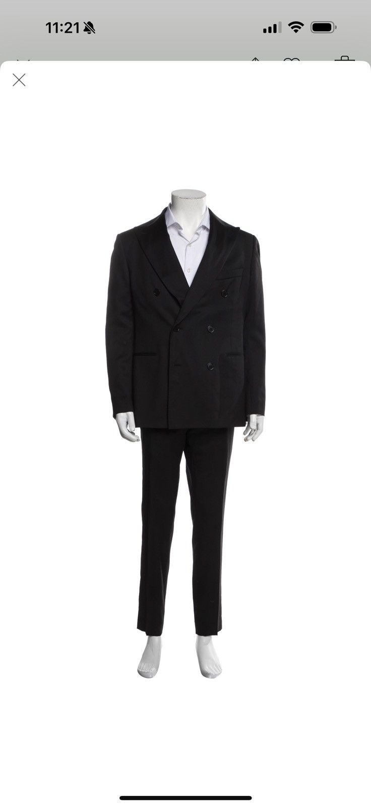 Cantarelli CANTARELLI VIRGIN WOOL DOUBLE BREAST TWO PIECE SUIT Size 40R - 1 Thumbnail