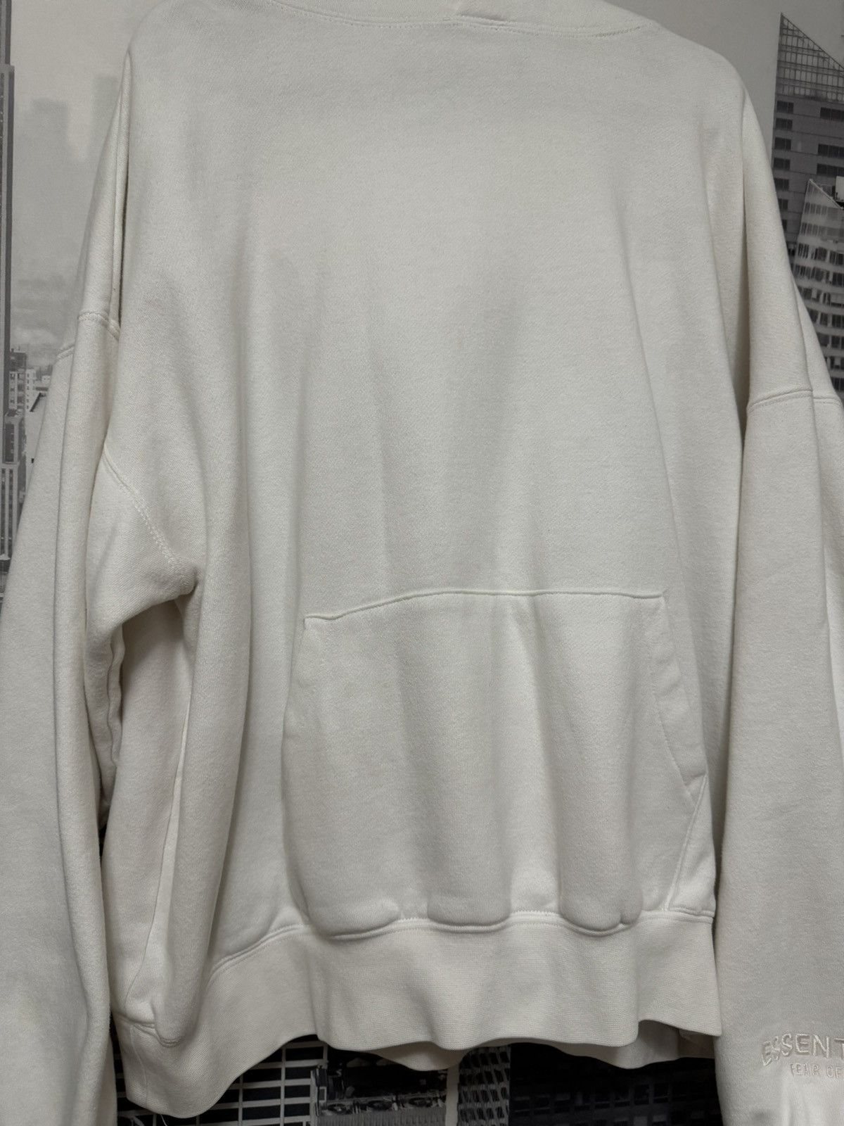🔥Fear of God Essentials Boxy 3M Graphic Hoodie SZ Med White