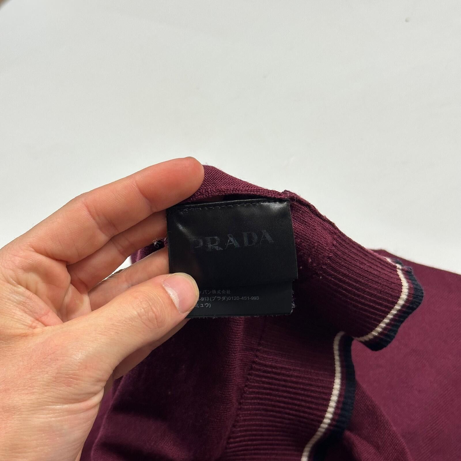 Prada Prada Milano 2018 Wine Ribbed Silk & Wool Knit Sweater - M Size US M / EU 48-50 / 2 - 4 Thumbnail