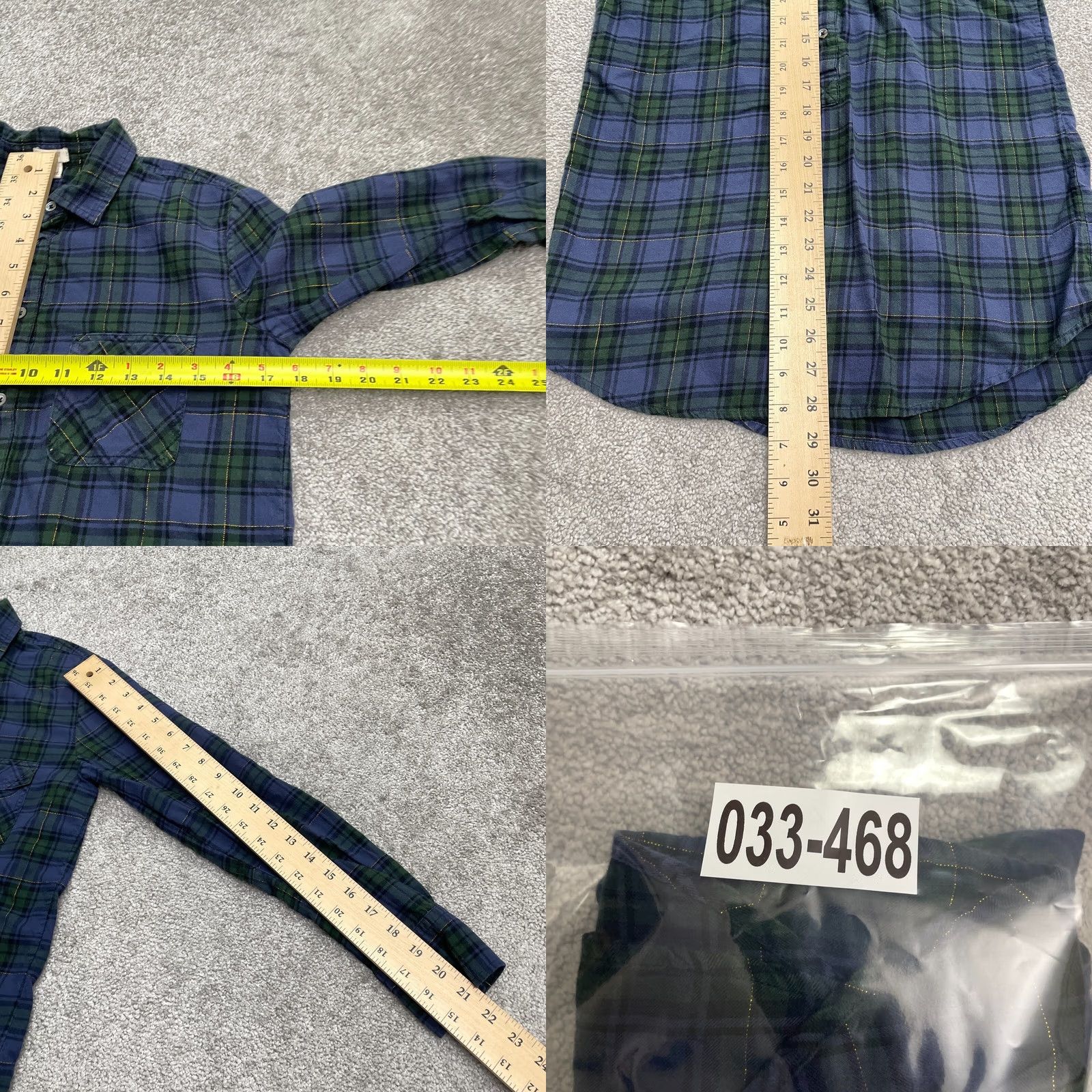 J.Crew J.Crew Flannel Tunic Shirt Womens XXS Blue Green Plaid Cotton Casual Popover Top Size XXS / US 00 / IT 34 - 8 Thumbnail