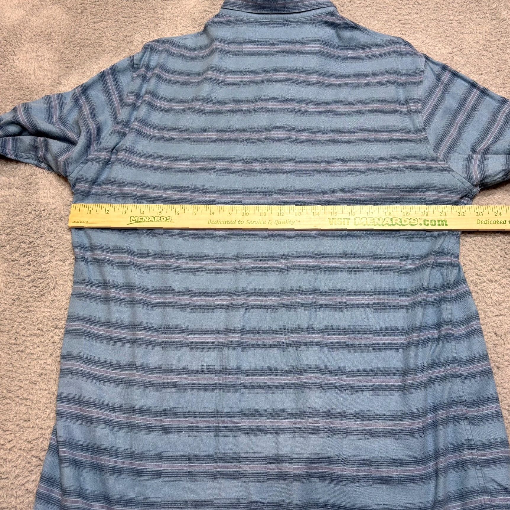 TravisMathew Travis Mathew Shirt Mens L Blue Striped Button-Up Long Sleeve Cotton Blend Stretch Casual St​yle Fashion Size US L / EU 52-54 / 3 - 6 Thumbnail