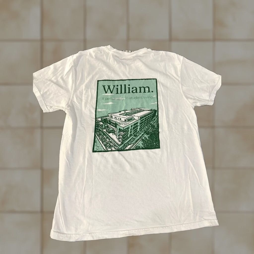 Comfort Colors Comfort Colors Mens Short Sleeve T-Shirt White Logo College William Graphic M Crew Neck Cotton Knit Heavyweight All Seasons Regular Fit Size US M / EU 48-50 / 2 - 1 Thumbnail