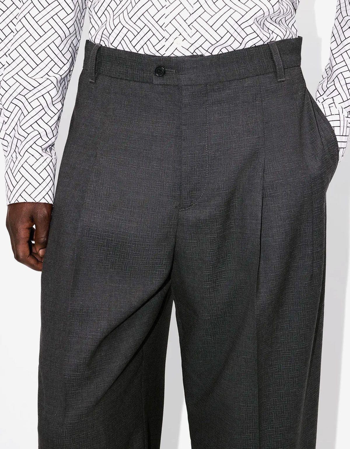 Kenzo Kenzo Weave Taupe Wool Jaquard Trousers Size US 40 / EU 56 - 5 Thumbnail