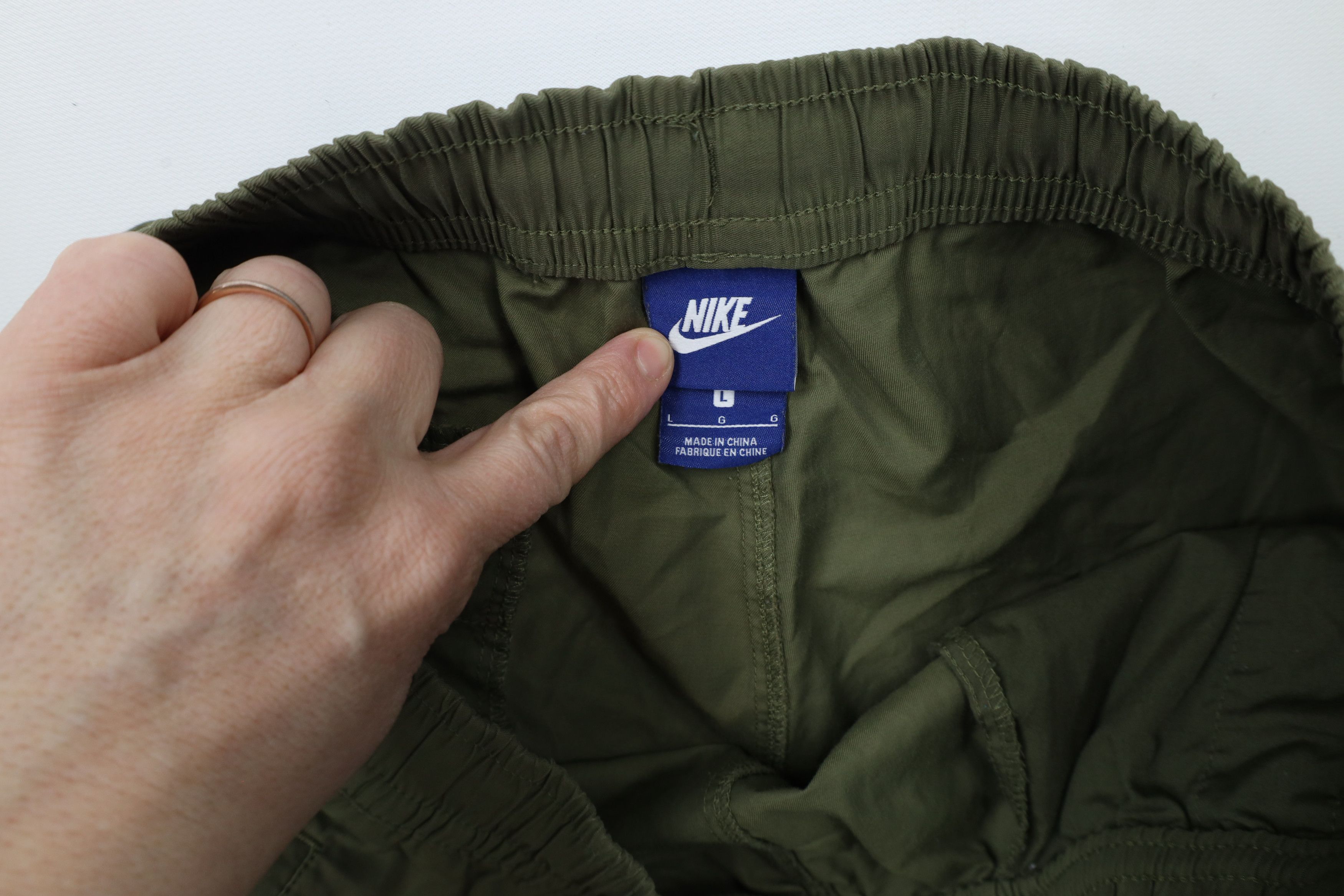 Nike × Vintage Vintage Nike Mini Swoosh Cuffed Joggers Pants Olive Green Size US 36 / EU 52 - 8 Thumbnail