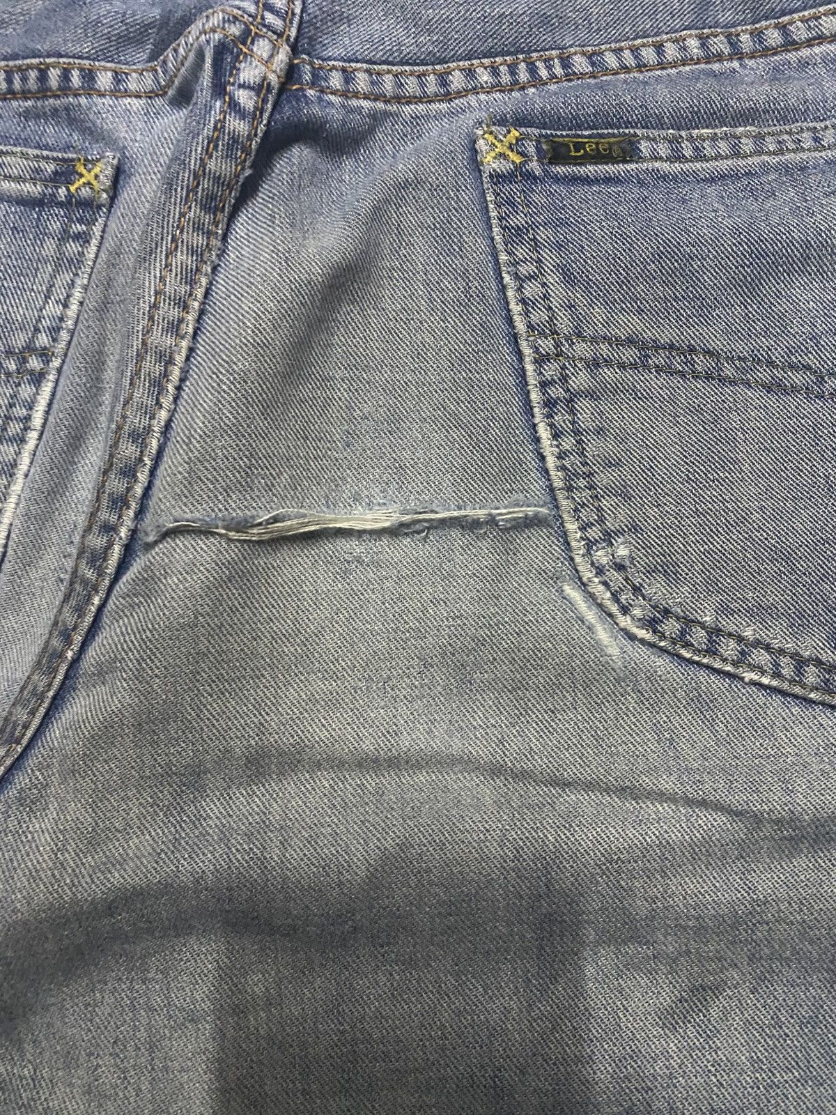 Vintage Vintage Lee Riders Half Selvedge Grunge Repair Baggy Jeans Size US 30 / EU 46 - 12 Thumbnail
