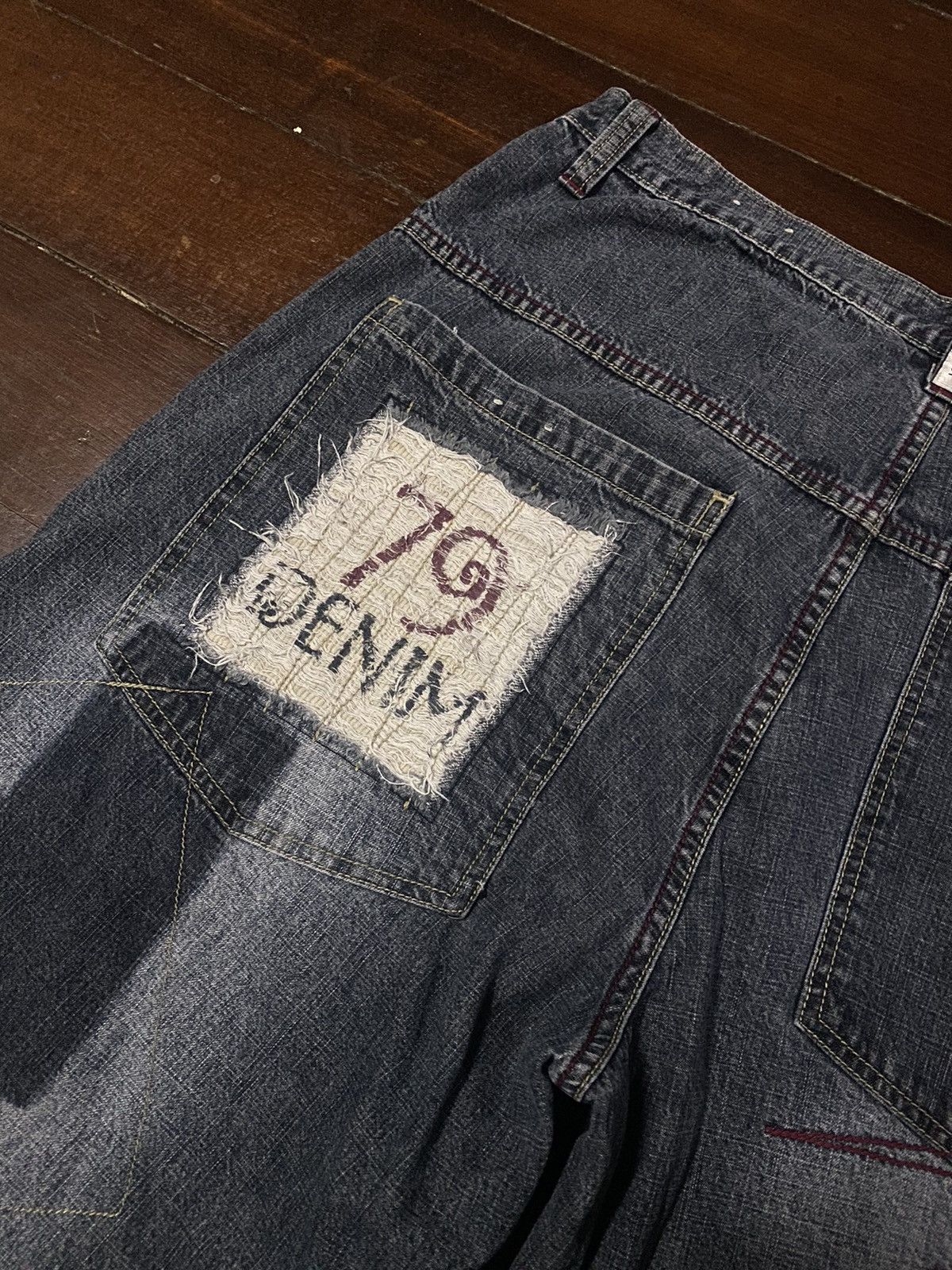 Designer × JNCO FIRE 🔥 NO BOUNDARIES WIDE LEG PATCH WORKS BELL BOTTOM Size US 36 / EU 52 - 15 Thumbnail