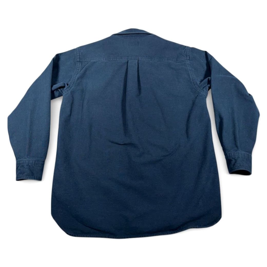 Vintage VINTAGE LL Bean Shirt Mens Blue Chamois Flannel 90s Heritage Button-Up Pocketed 30" Length Medium... Size US M / EU 48-50 / 2 - 3 Thumbnail