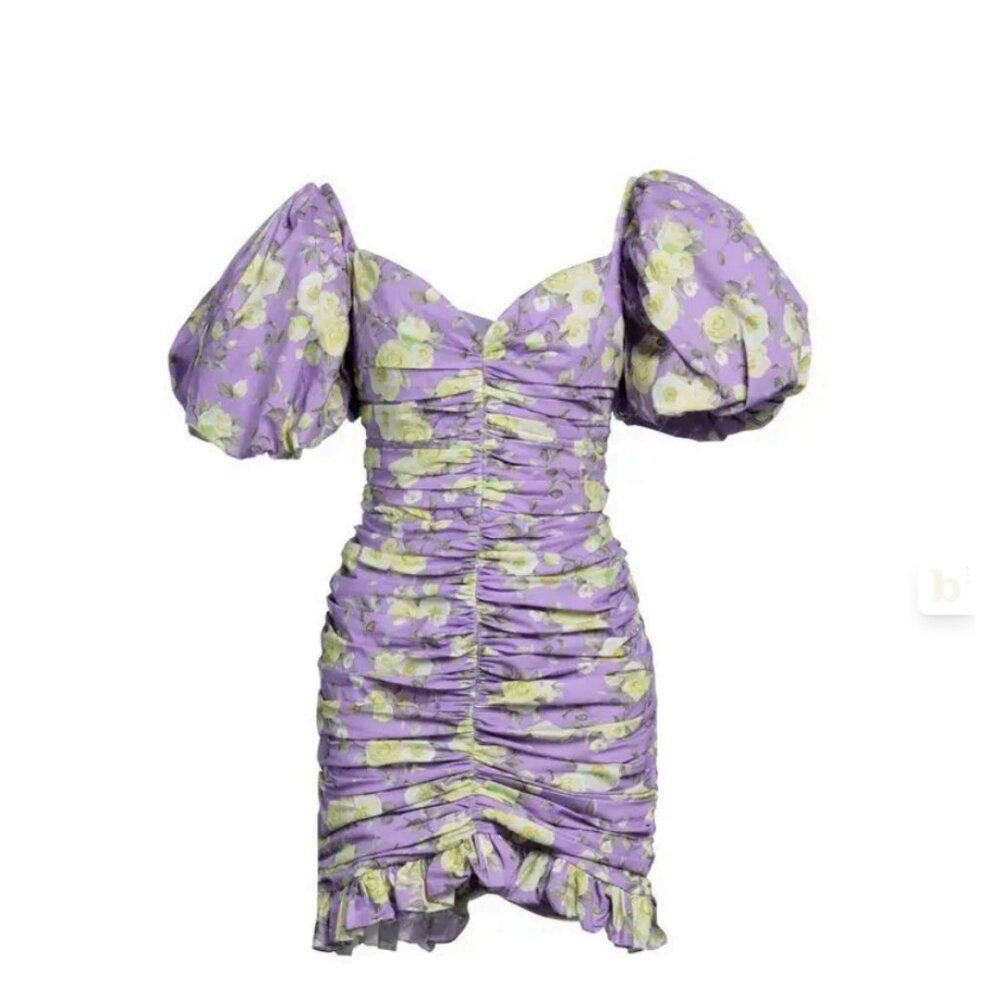 Designer Giuseppe Di Morabito Floral Print Puff Sleeve Mini Dress Size S / US 4 / IT 40 - 9 Thumbnail