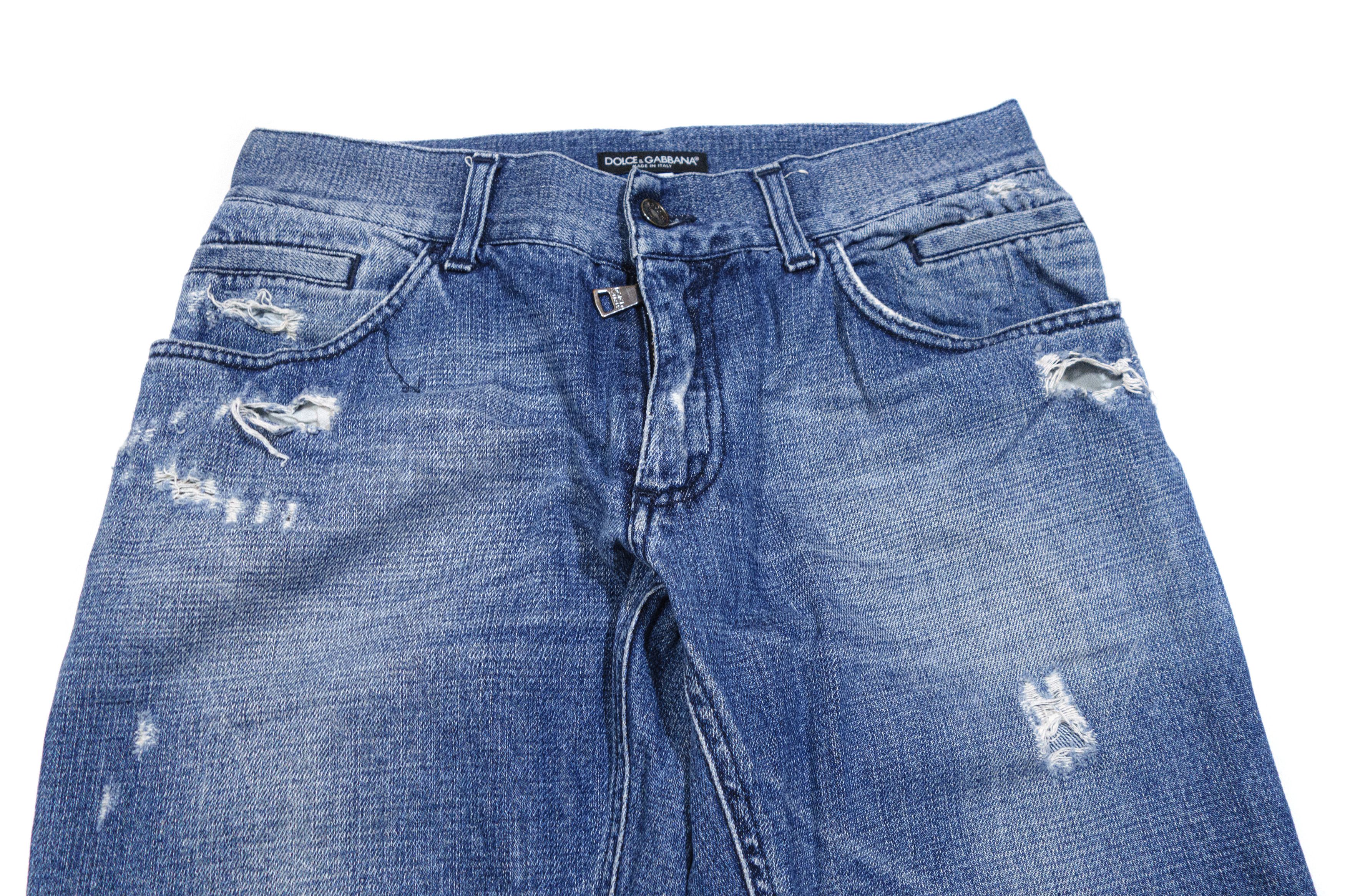 Dolce & Gabbana Class 16 Logo Metal Mud Distressed Jeans Size US 32 / EU 48 - 3 Thumbnail