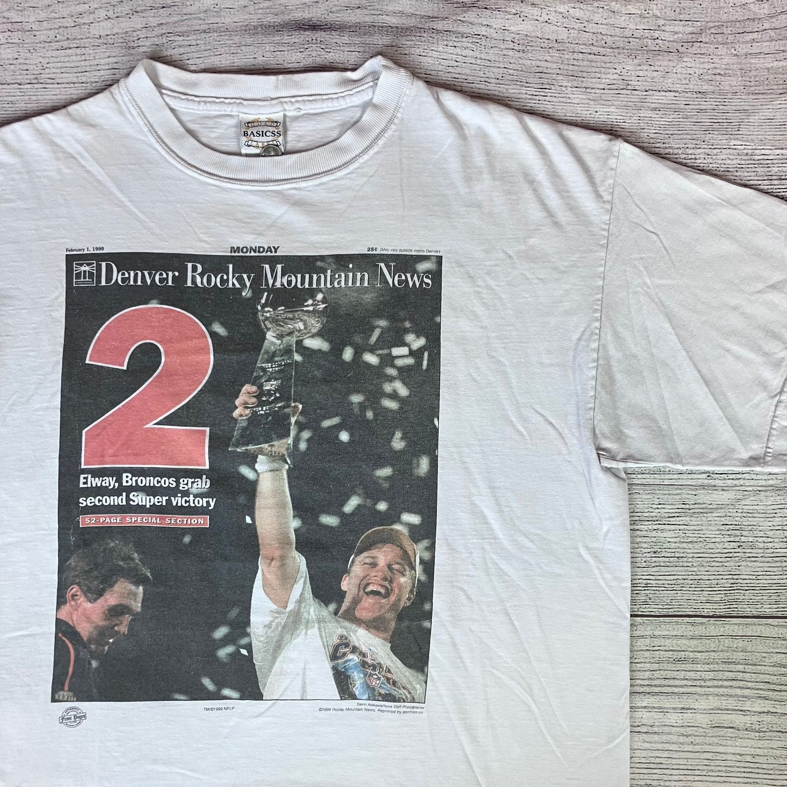 NFL × Vintage Vintage 1999 Denver Broncos John Elway Super Bowl T-shirt Size US L / EU 52-54 / 3 - 1 Thumbnail