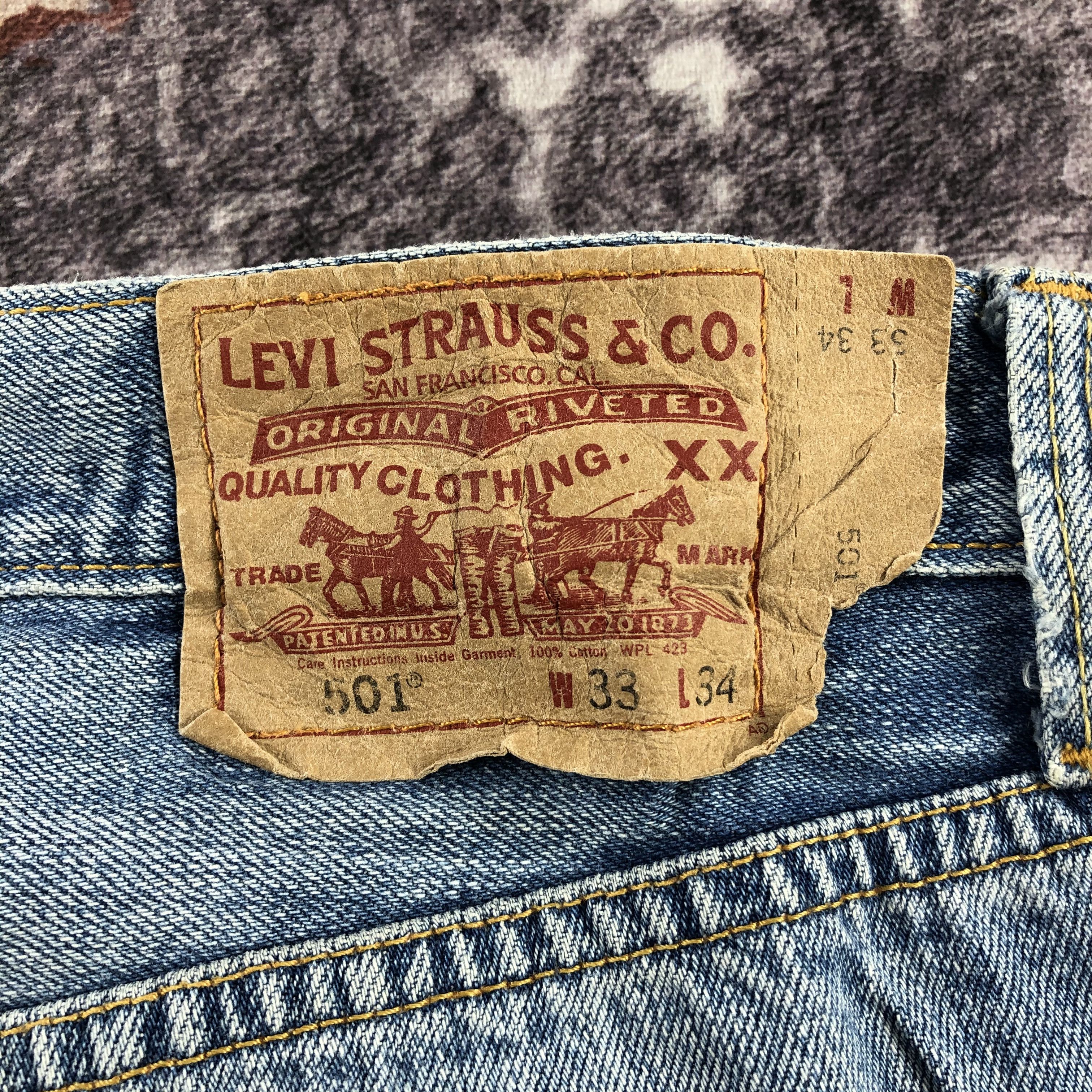 Levi's Vintage Blue Wash Levis 501 Jeans-JM2915 Size US 34 / EU 50 - 6 Thumbnail