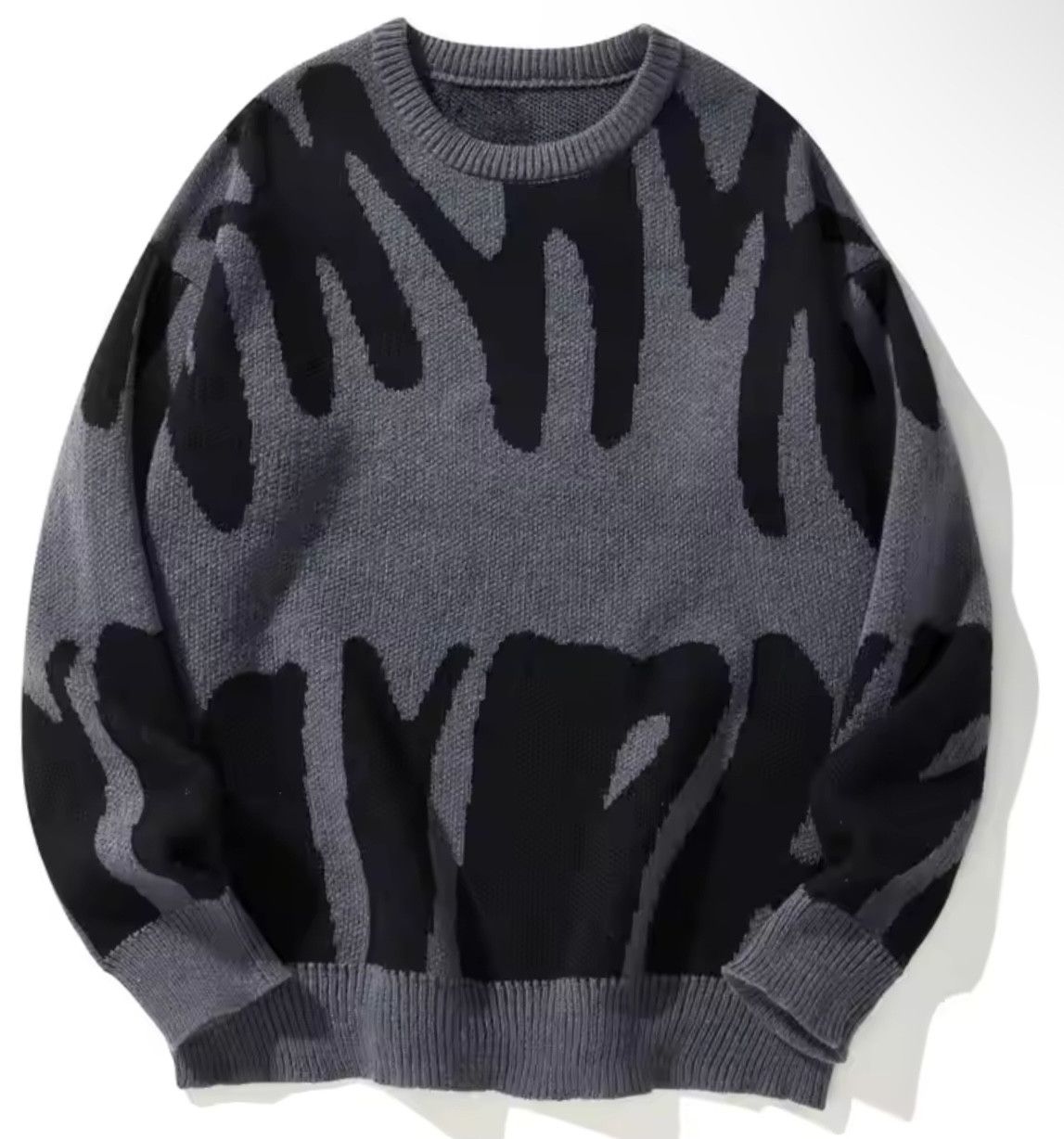 Other Streetwear Vintage Irregular Sweater Jacquard Knitwear Size US L / EU 52-54 / 3 - 1 Thumbnail