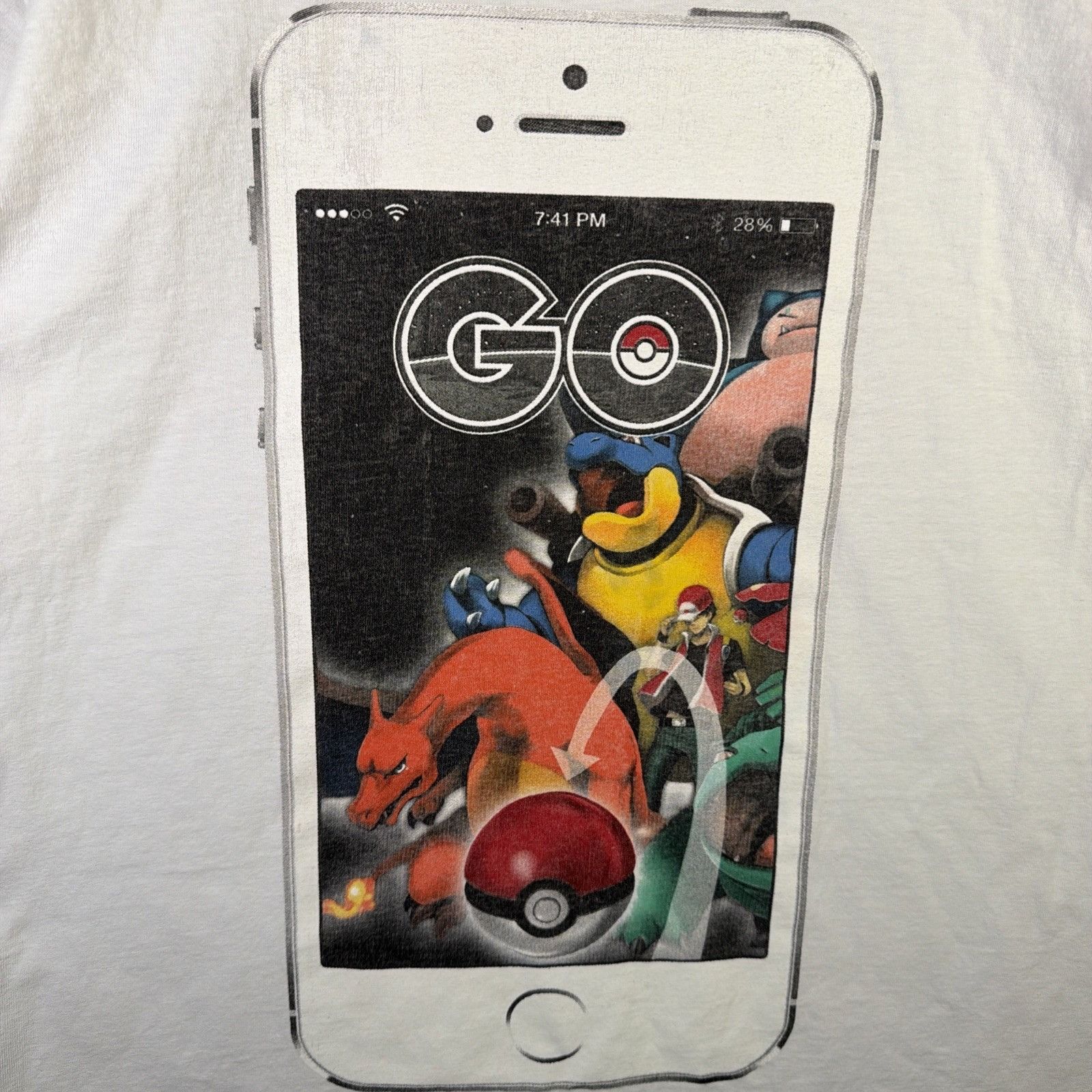 Pokemon Pokemon Go Shirt Mens Large White Charizard Phone Cartoon Size US L / EU 52-54 / 3 - 2 Thumbnail
