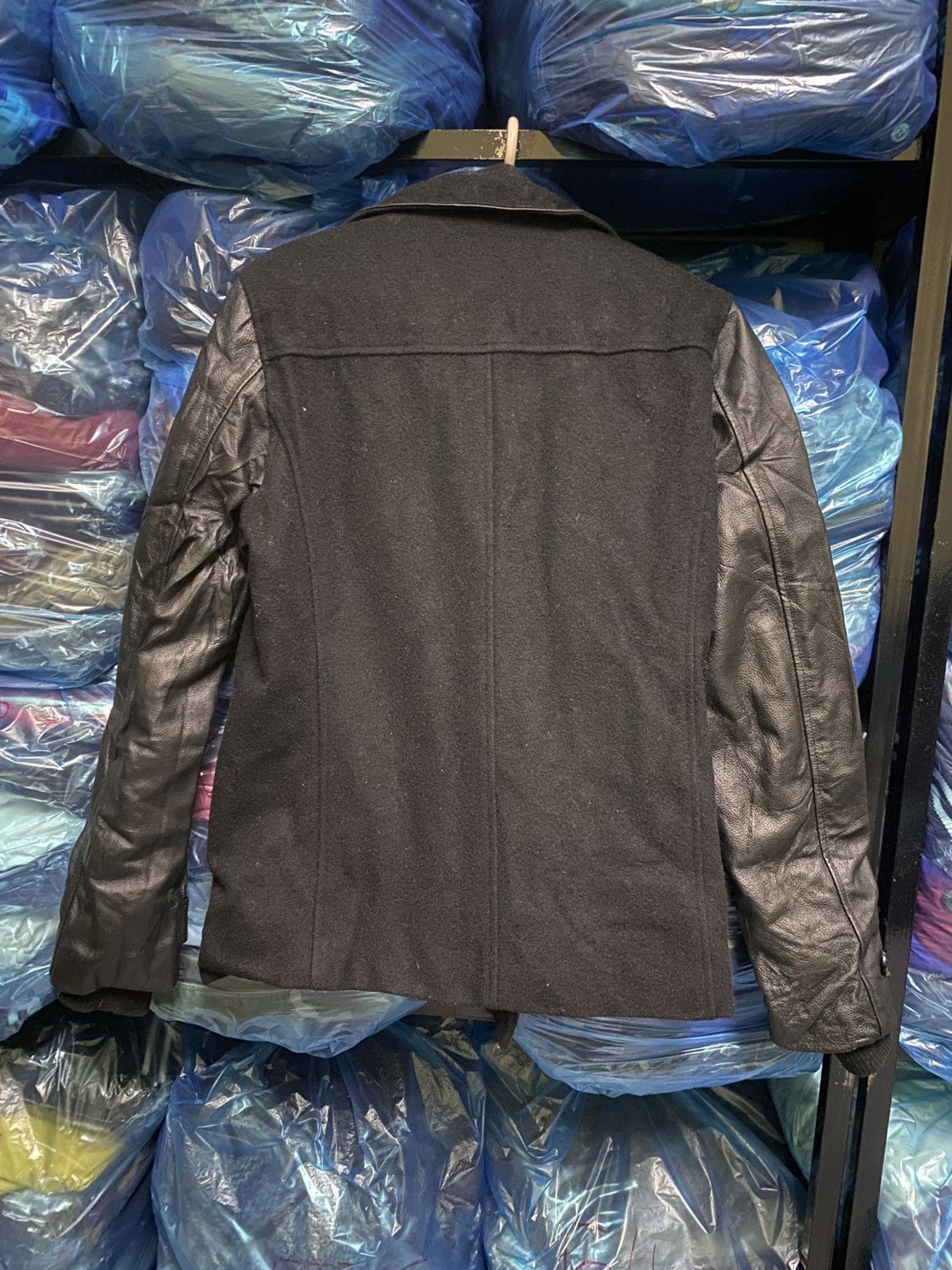 Vanquish Vanquish Tokyo Black Wool Leather Sleeve Biker-Style Peacoat Size US S / EU 44-46 / 1 - 10 Thumbnail
