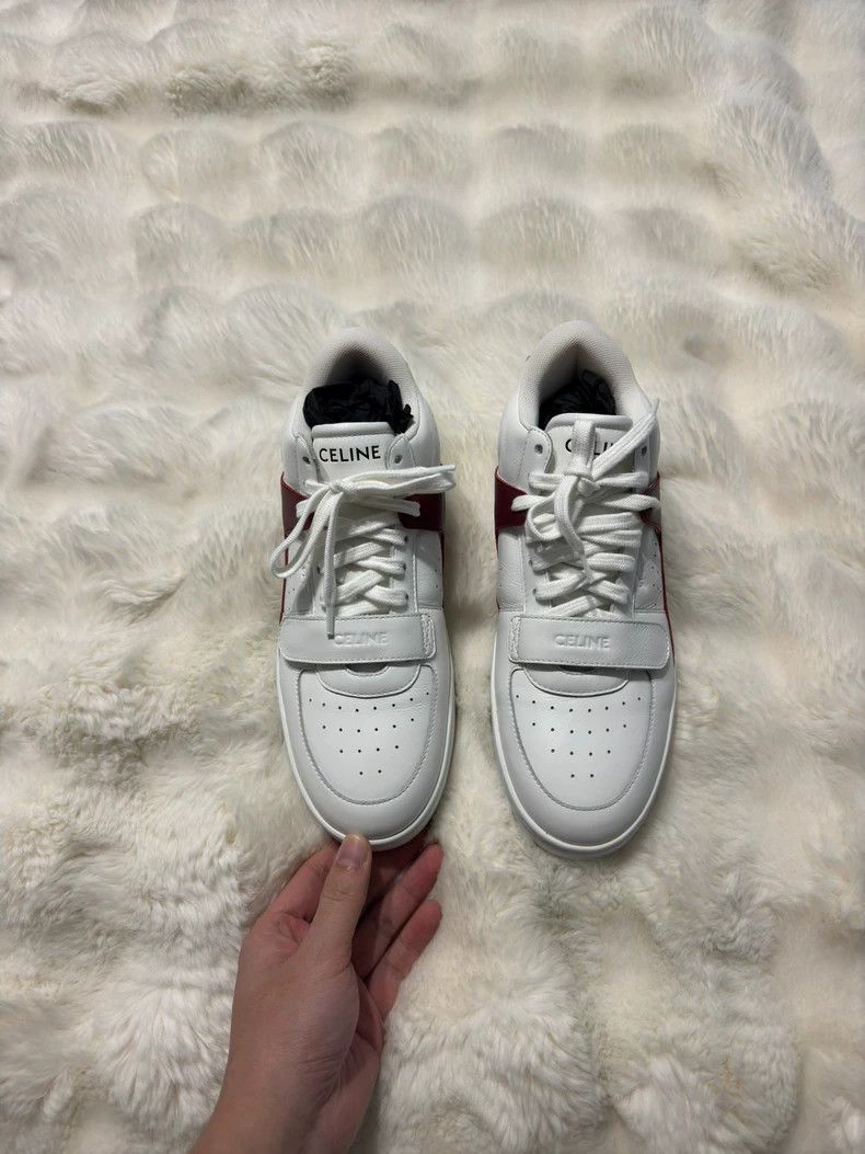 Celine Celine Red and white color-block casual board shoes Size US 6 / EU 39 - 3 Thumbnail