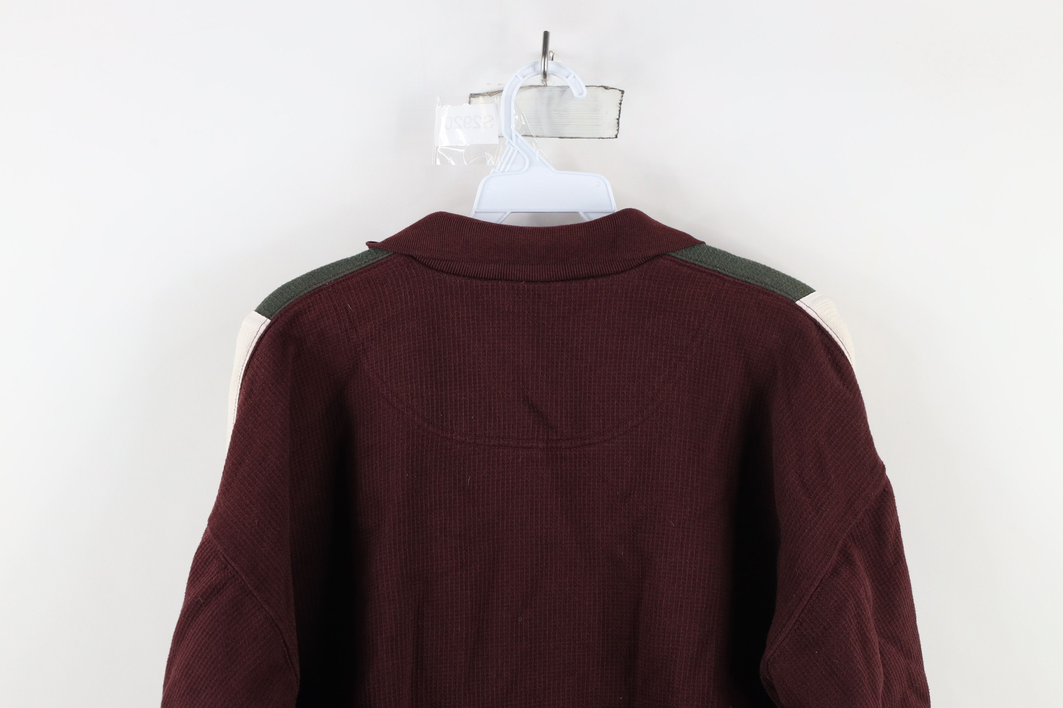 Vintage Vintage 90s Streetwear Thermal Knit Full Zip Polo Shirt Size L / US 10 / IT 46 - 10 Thumbnail