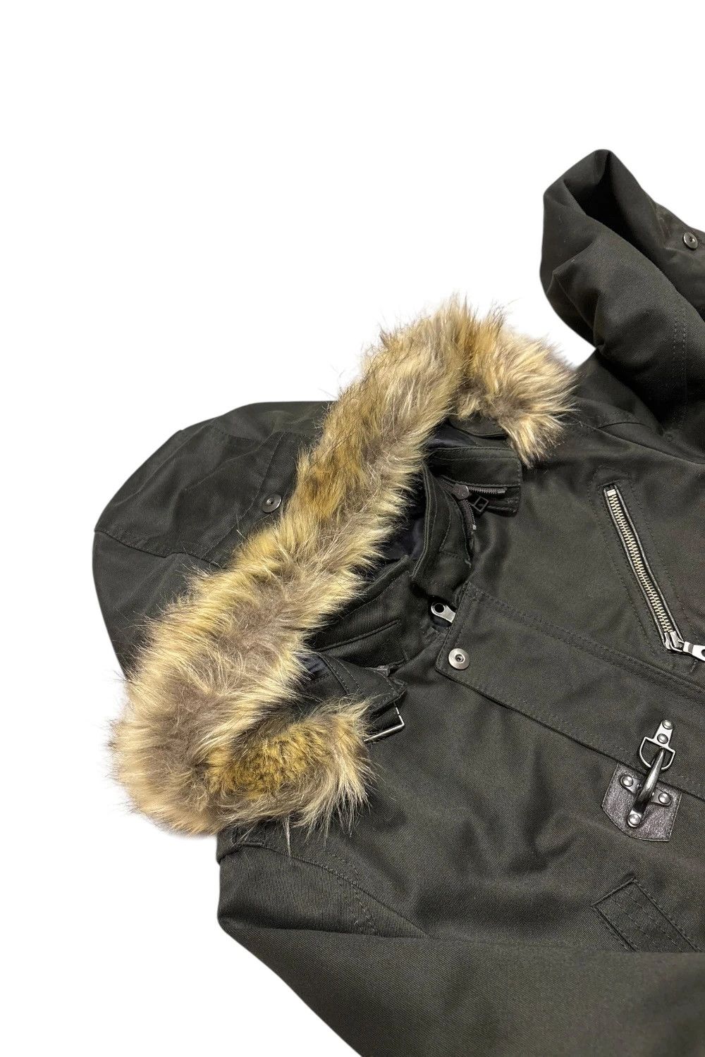 HIDEAWAYS Japanese brand khaki fur hood mod coat parka Size US S / EU 44-46 / 1 - 2 Thumbnail