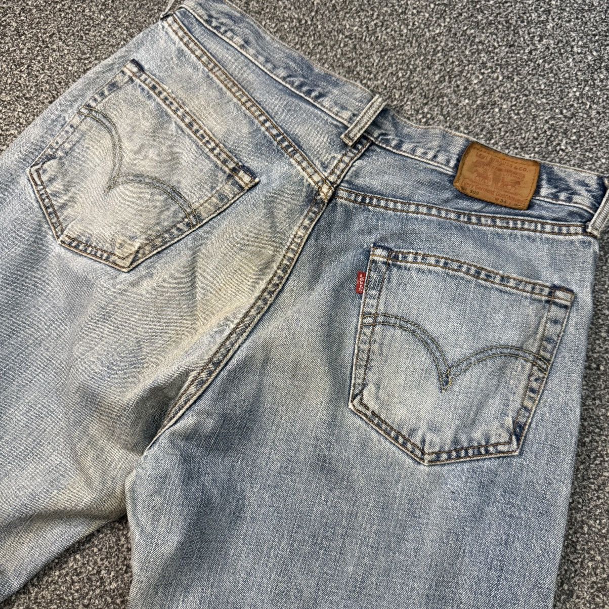 Levi's Vintage Clothing 🔥 Vintage Distressed Levis 503 Wideleg Denim Size US 34 / EU 50 - 4 Thumbnail