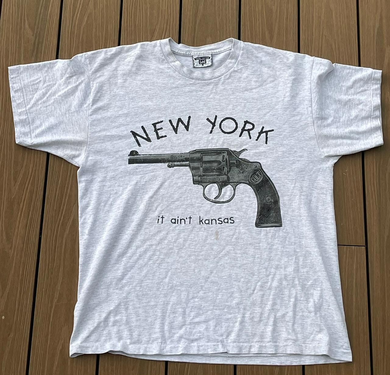 image of 90's New York It Ain't Kansas Tee in Grey, Men's (Size XL)