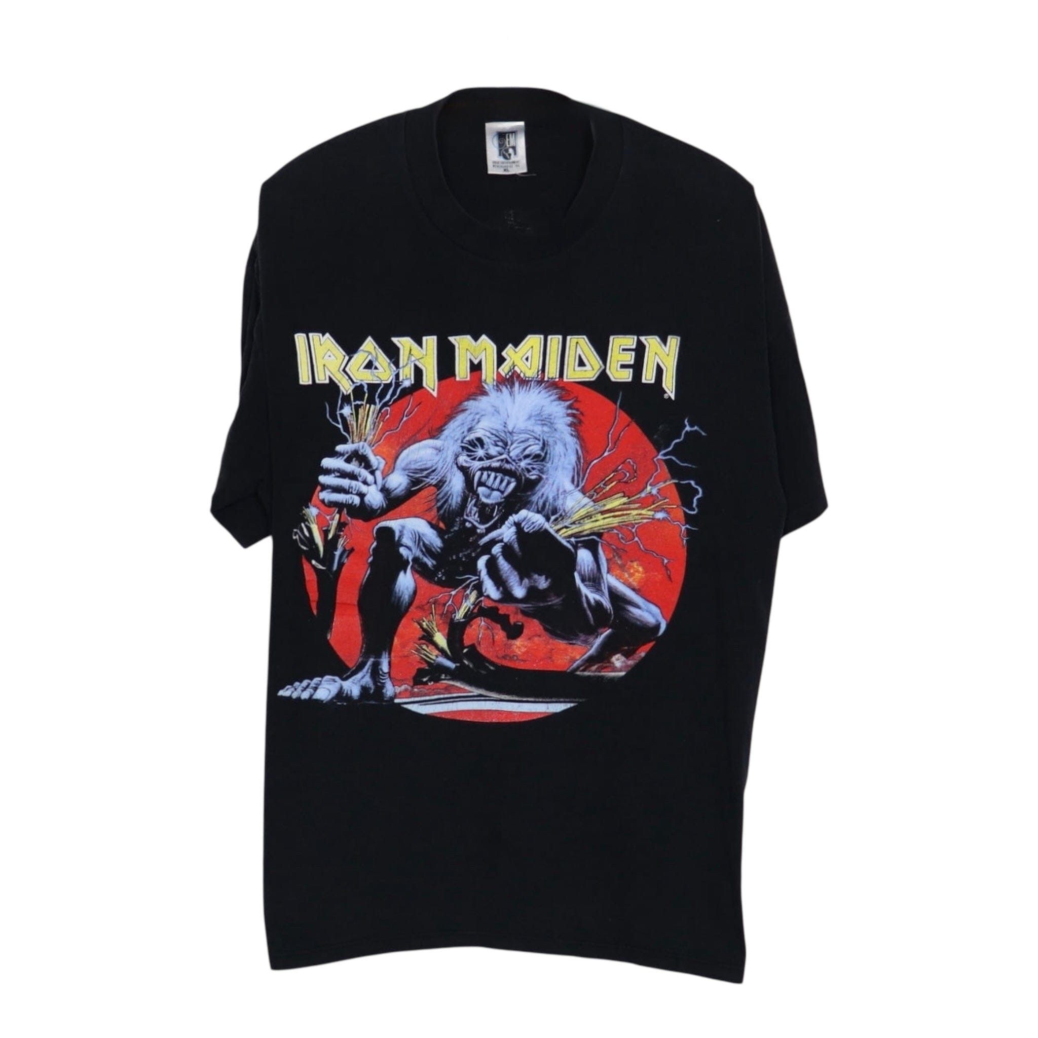 Vintage 1990 Iron Maiden A Real Live One Tour Logo Short Sleeve Tee Size US XL / EU 56 / 4 - 1 Thumbnail