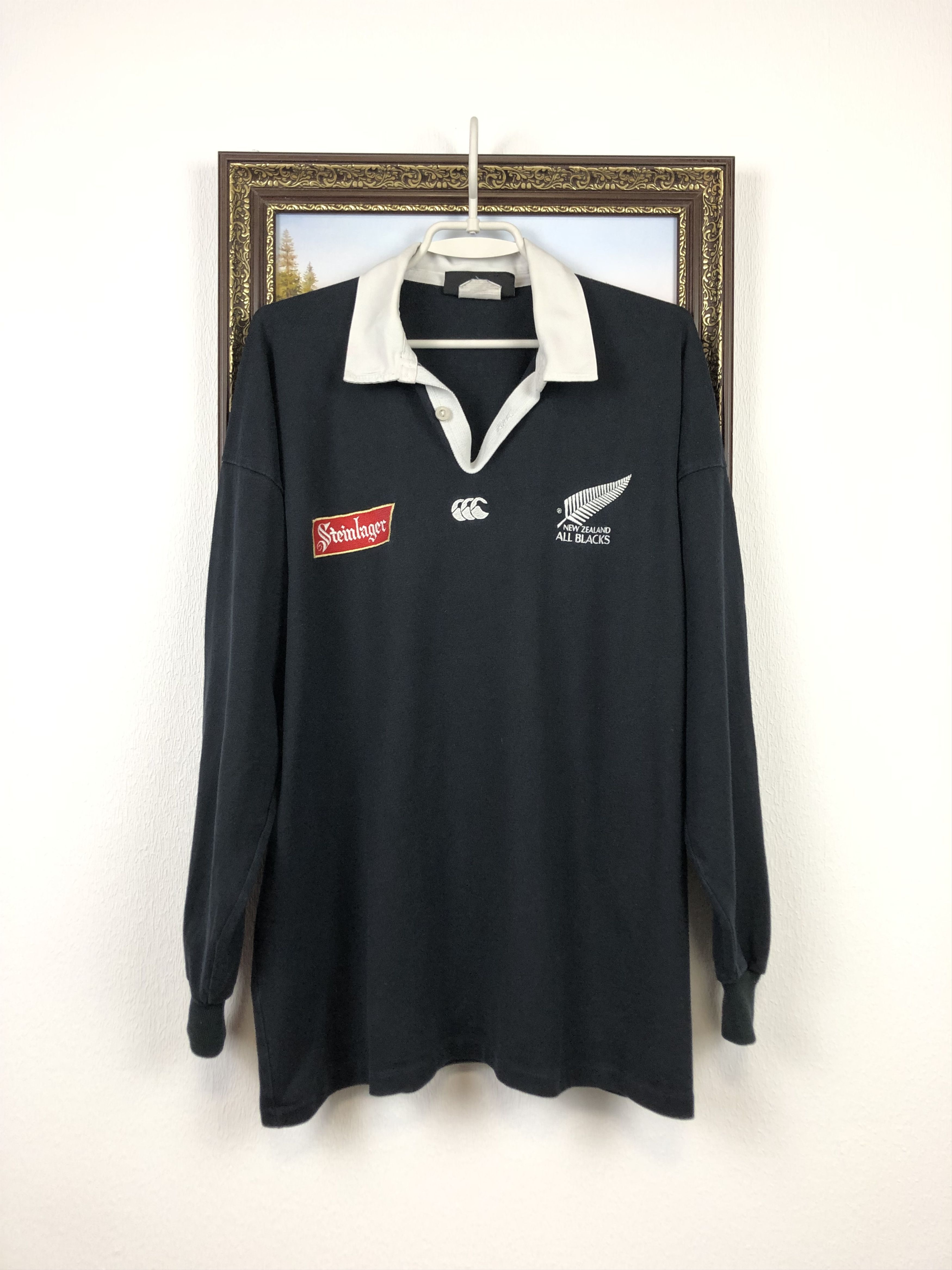 image of Hype Vintage All Blacks Canterbury Rugby Shirt Jersey New Zealand, Men's (Size Large)