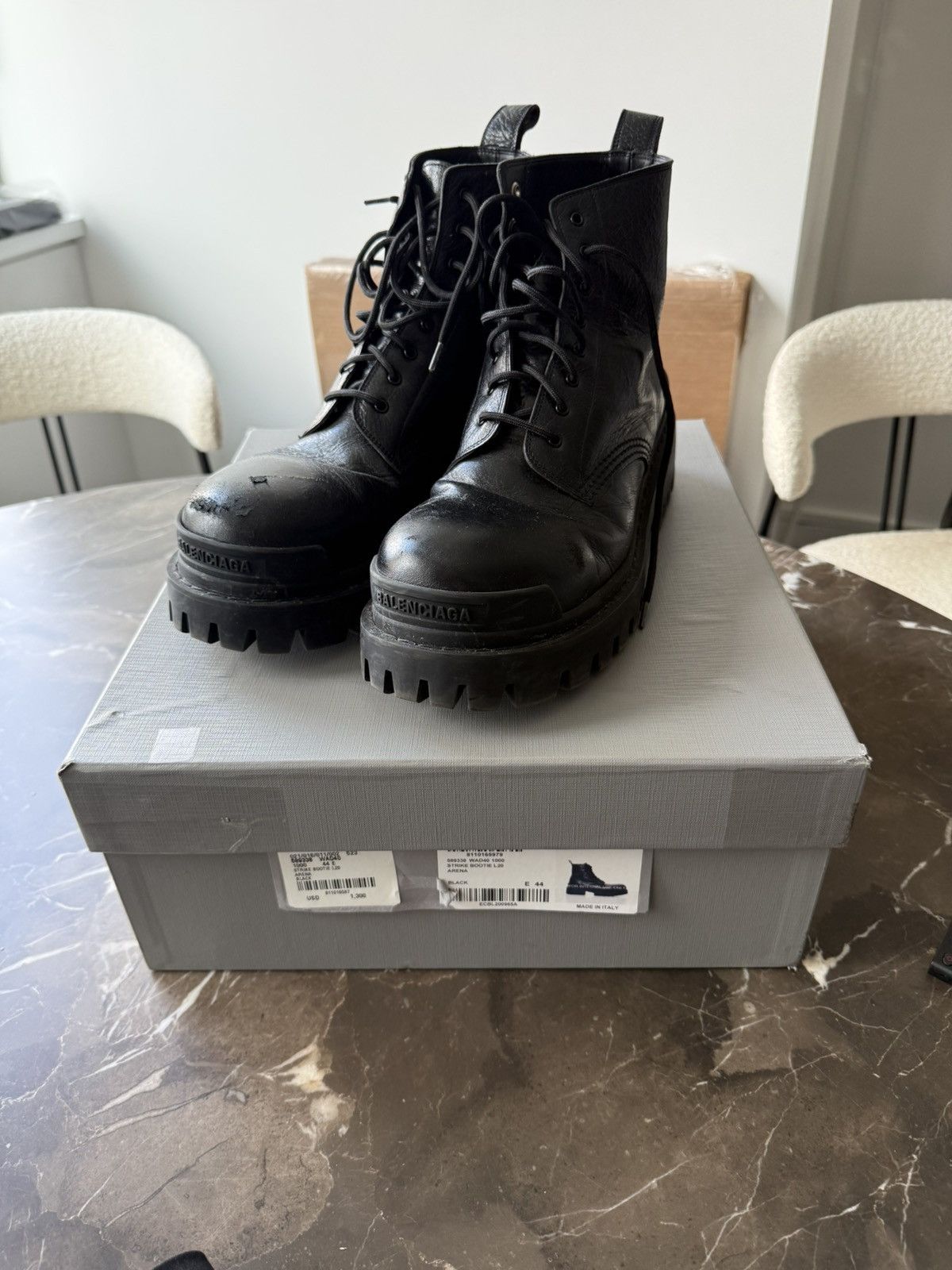 Balenciaga Strike Bootie Arena — Black Leather | EU 44