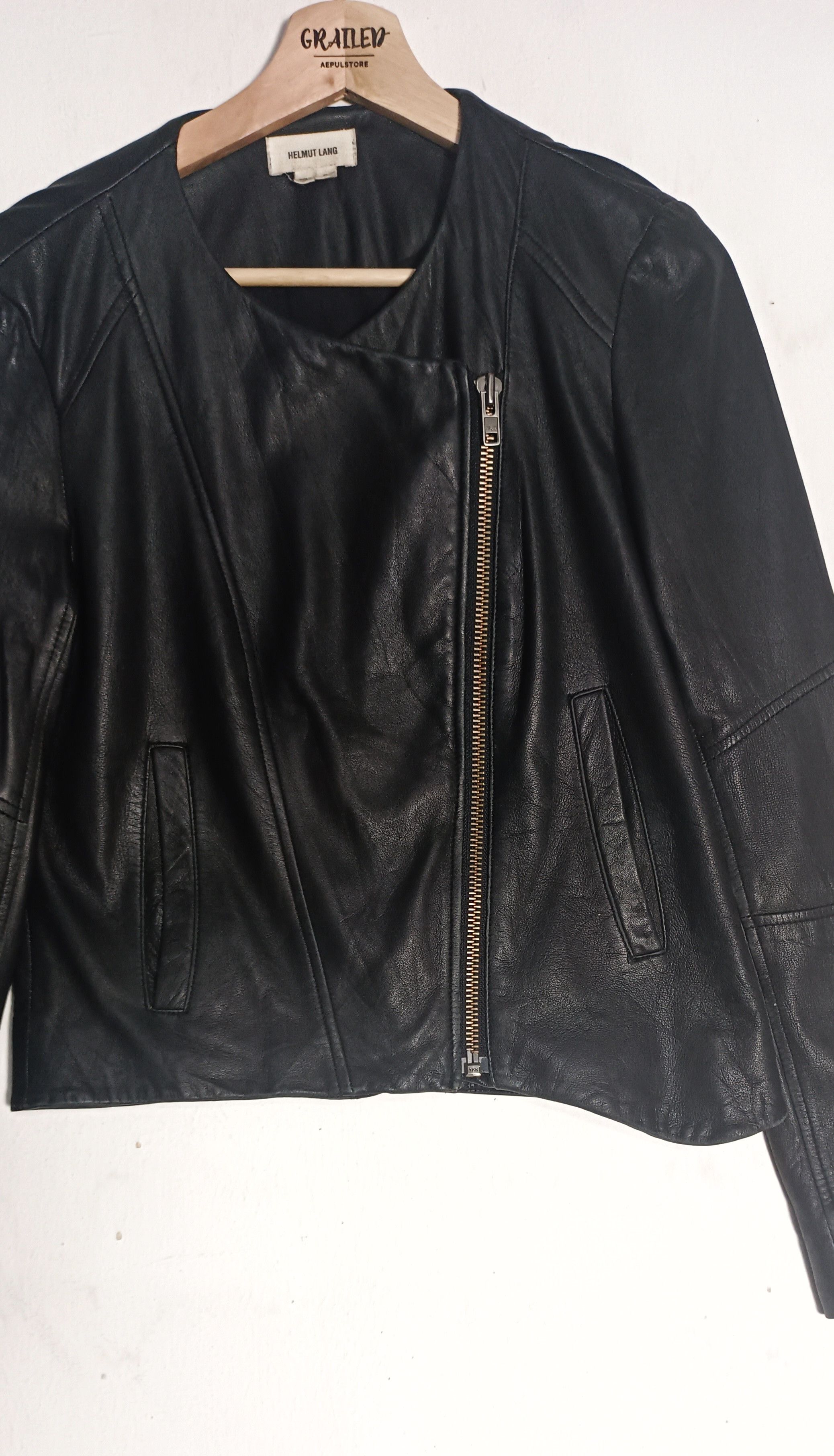 Helmut Lang 🔥HELMUT LANG Intermix Black Lamb Leather Asymmetrical Size S / US 4 / IT 40 - 8 Thumbnail