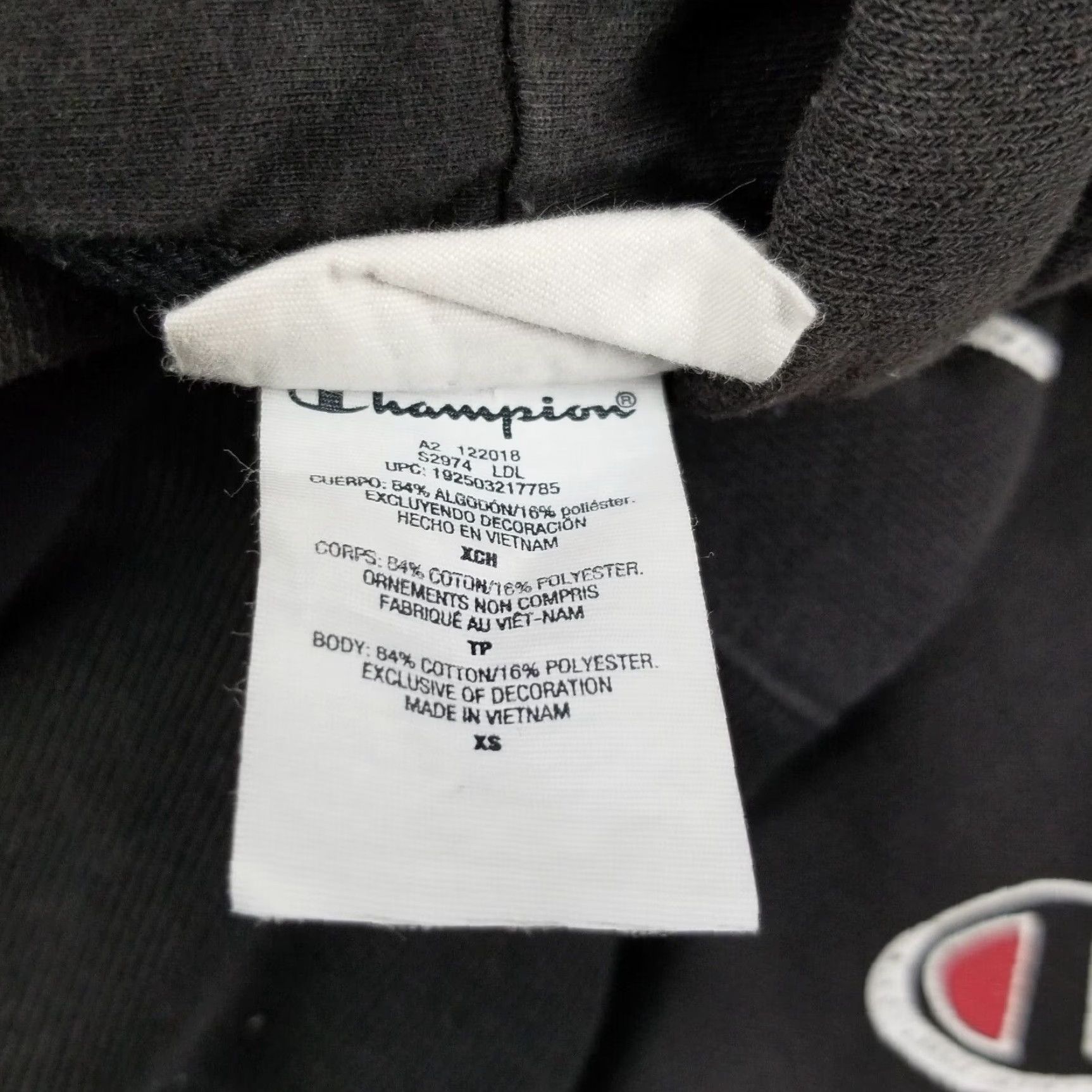 Champion Vintage Champion Reverse Weave Hoodie Men XS Black Sweatshirt C Logo Sweater AOP Brand Champion Short Sleeve? Size US XS / EU 42 / 0 - 7 Thumbnail