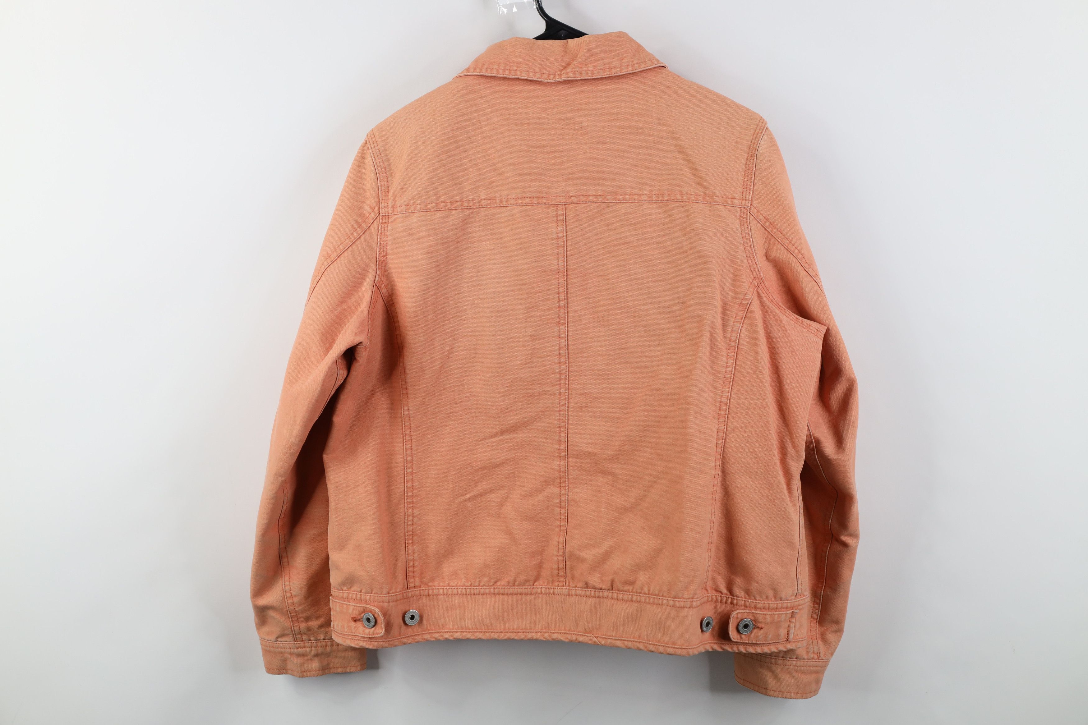 Vintage Vintage Y2K Streetwear Canvas Trucker Jacket Salmon Pink Size L / US 10 / IT 46 - 14 Thumbnail