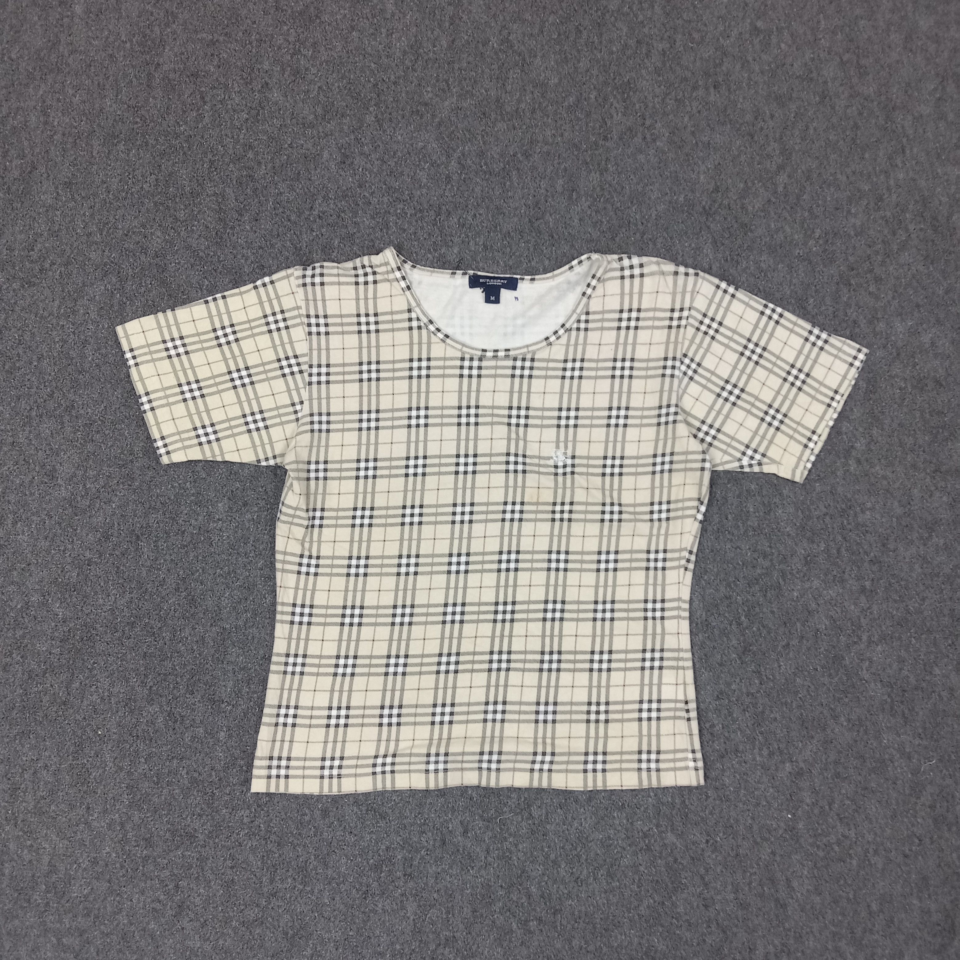 Burberry × Vintage Burberry London Nova Check Crop Tshirt Size S / US 4 / IT 40 - 1 Thumbnail
