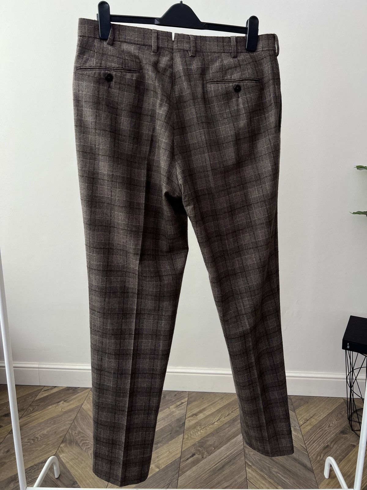 Ermenegildo Zegna Vintage Ermenegildo Zegna Brown Glen Check Wool Dress Pants Size US 34 / EU 50 - 10 Thumbnail