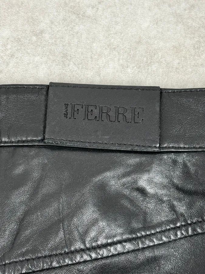 Gianfranco Ferre 2000s Gianfranco Ferré Black Leather Pants Size US 30 / EU 46 - 10 Thumbnail