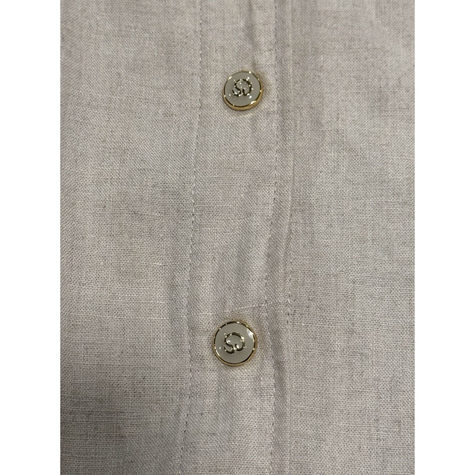 St. John VINTAGE St. John Sport Shirt Women's Linen Viscose Button-Up XL Beige Casual Blouse All Seasons Size XL / US 12-14 / IT 48-50 - 3 Thumbnail