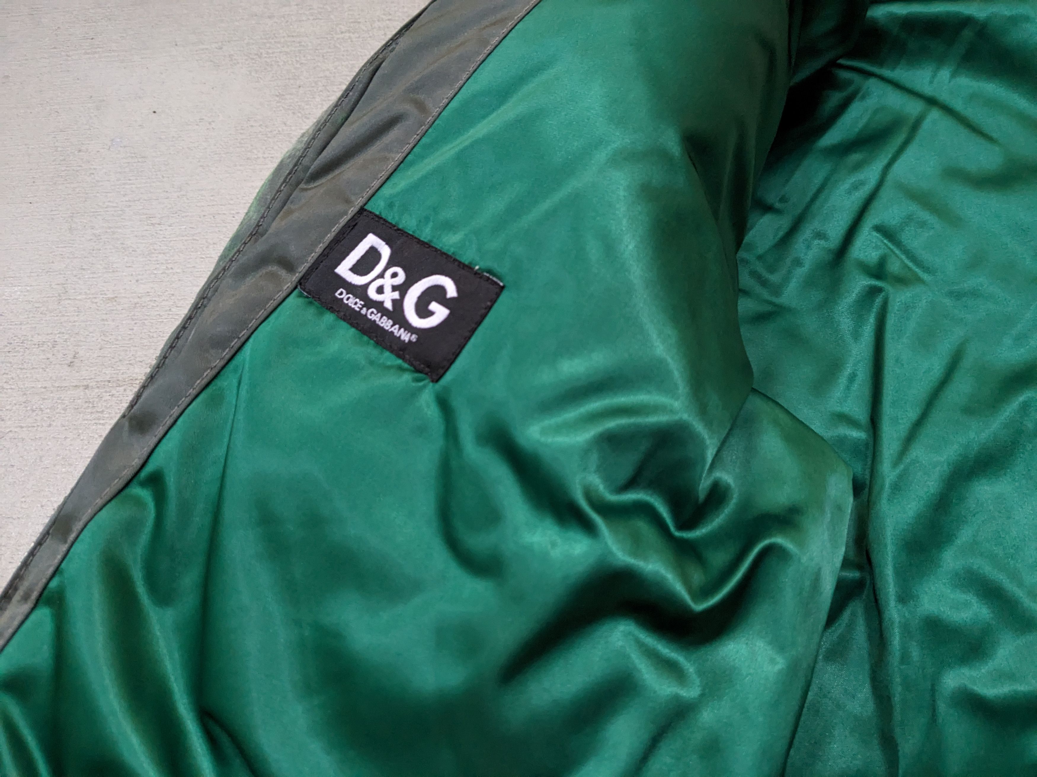 Dolce & Gabbana Dolce & Gabbana Nylon Leather Jacket Hoody Green 52 Zip Up Size US L / EU 52-54 / 3 - 12 Thumbnail