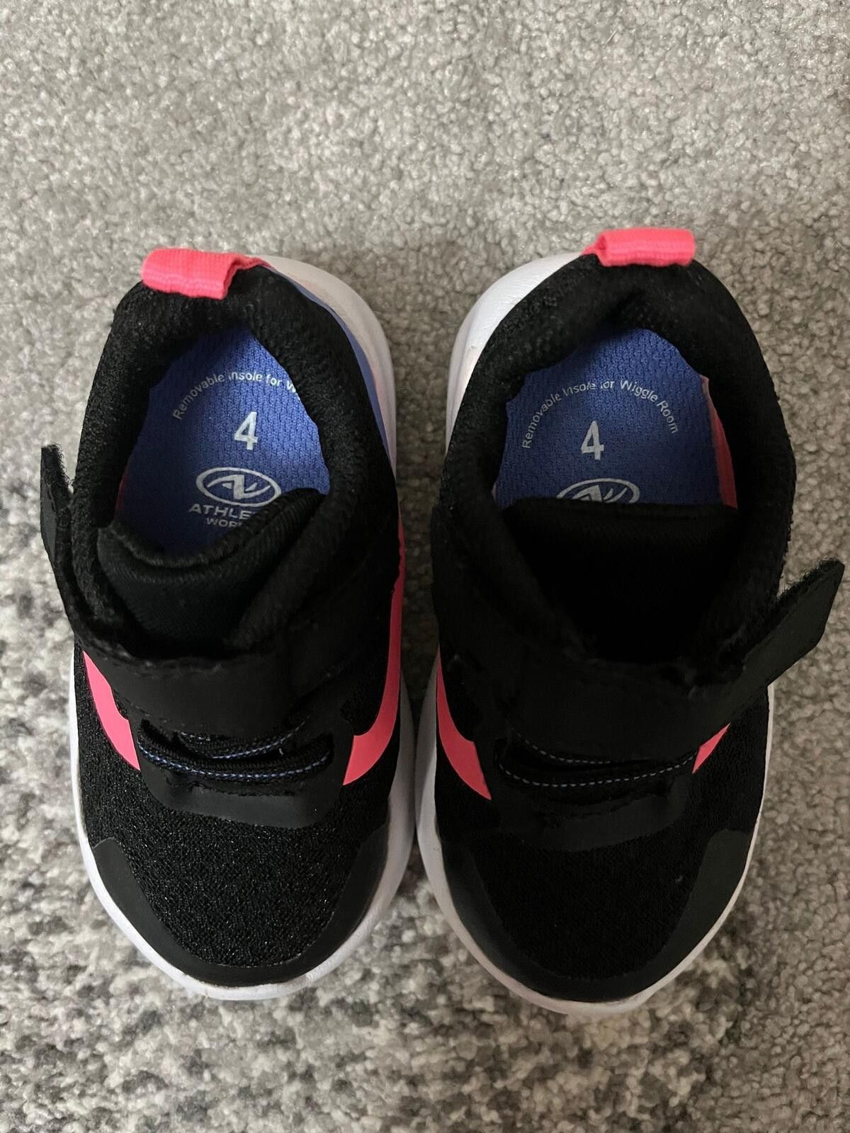 Athletic Works Toddler Size 4 Athletic Lightweight Sneakers Black Pink Size ONE SIZE - 3 Thumbnail