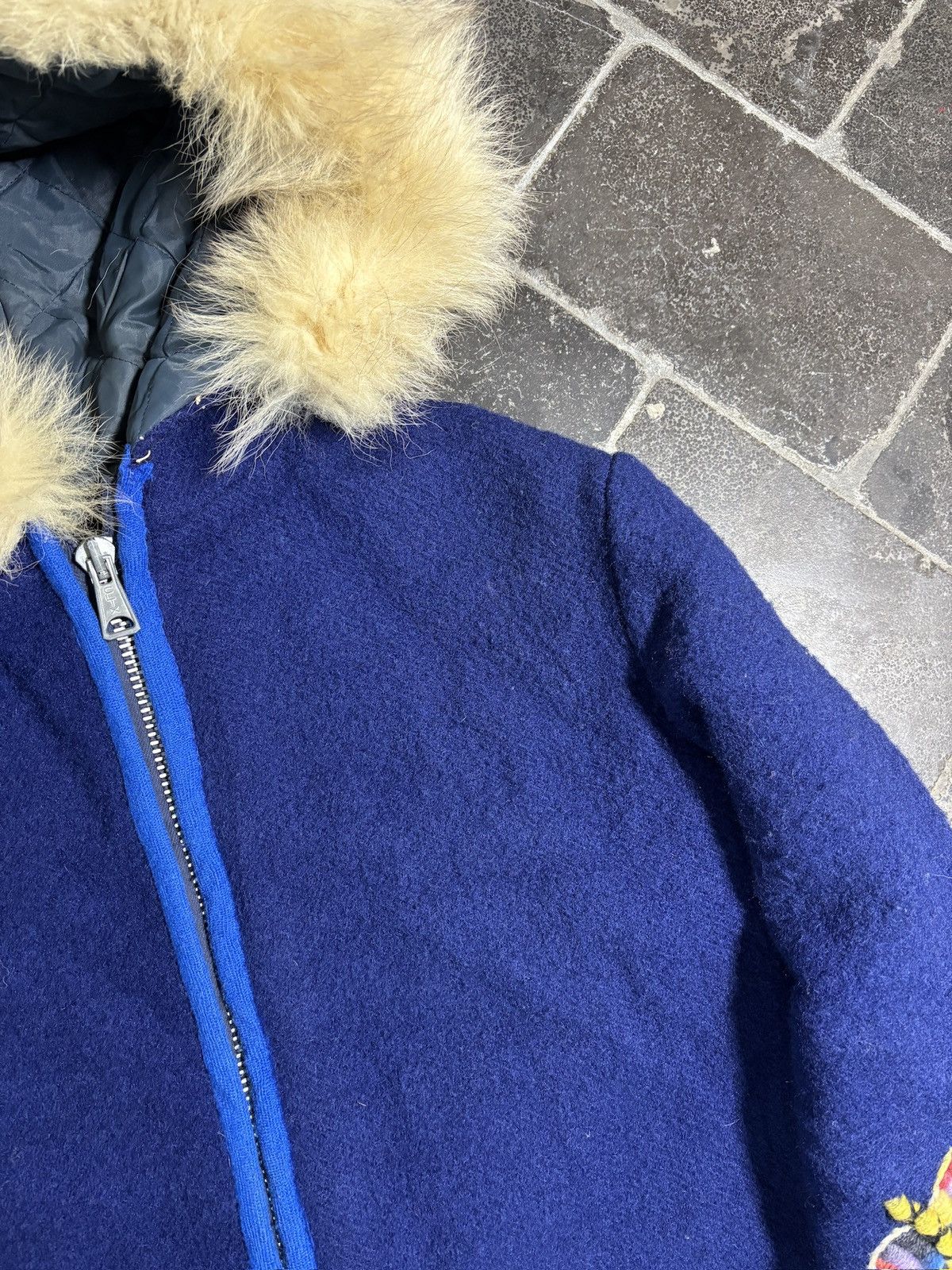Vintage Vintage Wool Coat Duffle Jacket Inuit Eskimo Fur Parka Hood Size US S / EU 44-46 / 1 - 8 Thumbnail